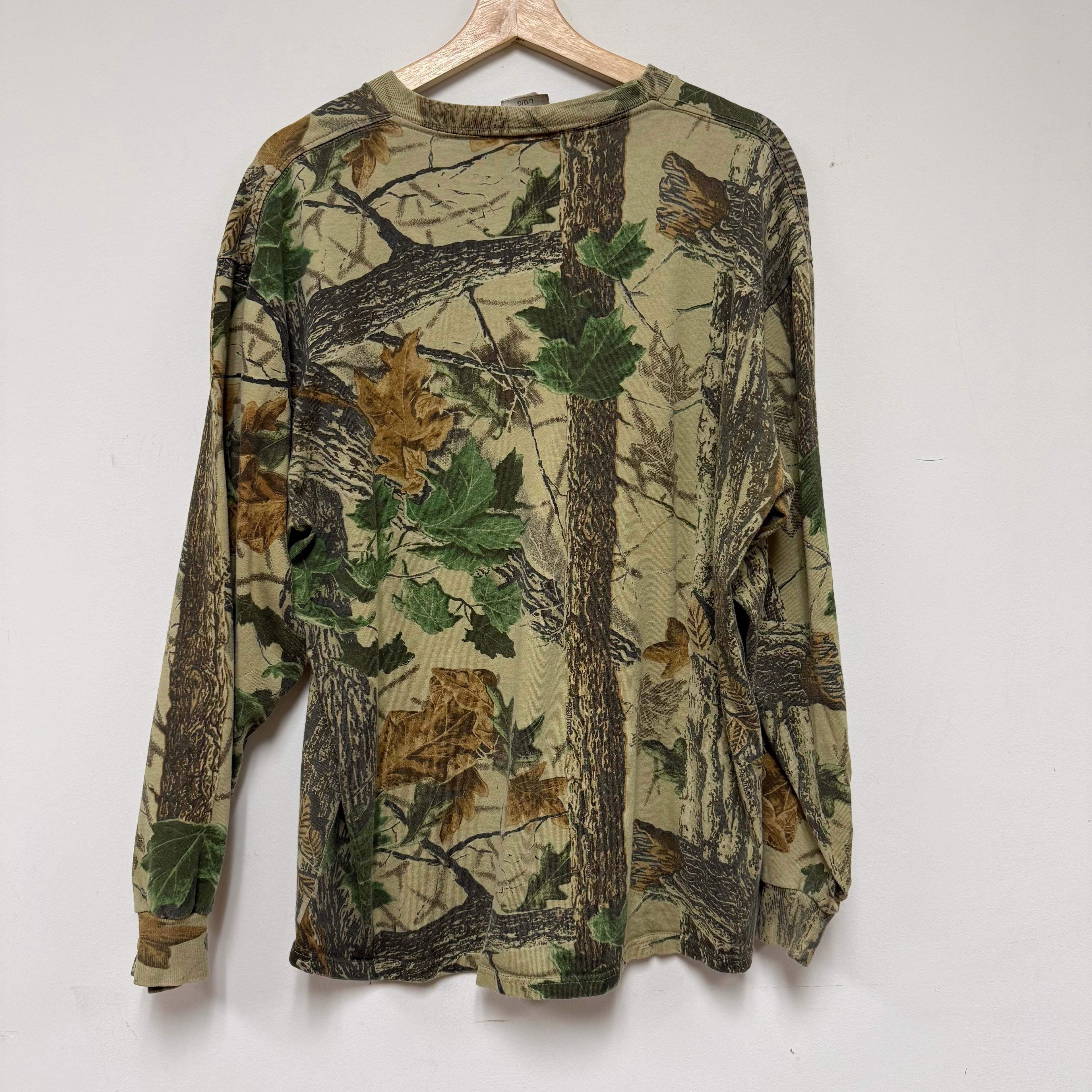 Vintage Outdoor Camouflage Pocket Long Sleeve: L