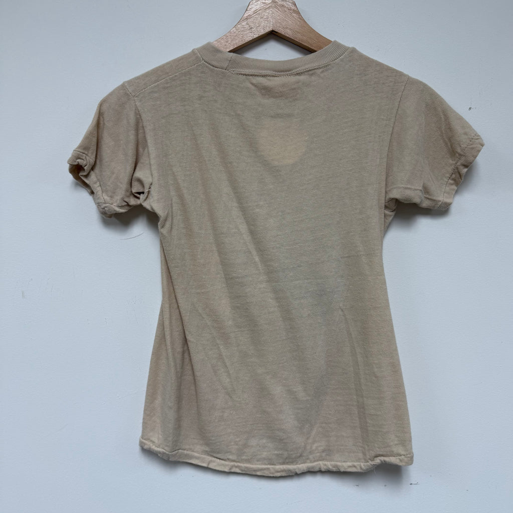Vintage Cat and Butterfly Graphic T-Shirt: S