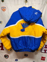 Load image into Gallery viewer, Vintage St.Louis Blues Hockey Logo Athletic 90&#39;s NHL Puffer Coat Starter: Medium
