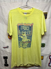 Load image into Gallery viewer, Vintage Bud Light Slide Spuds Mackenzie 80&#39;s Yellow Paper Thin T-Shirt: XL
