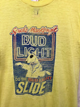 Load image into Gallery viewer, Vintage Bud Light Slide Spuds Mackenzie 80&#39;s Yellow Paper Thin T-Shirt: XL
