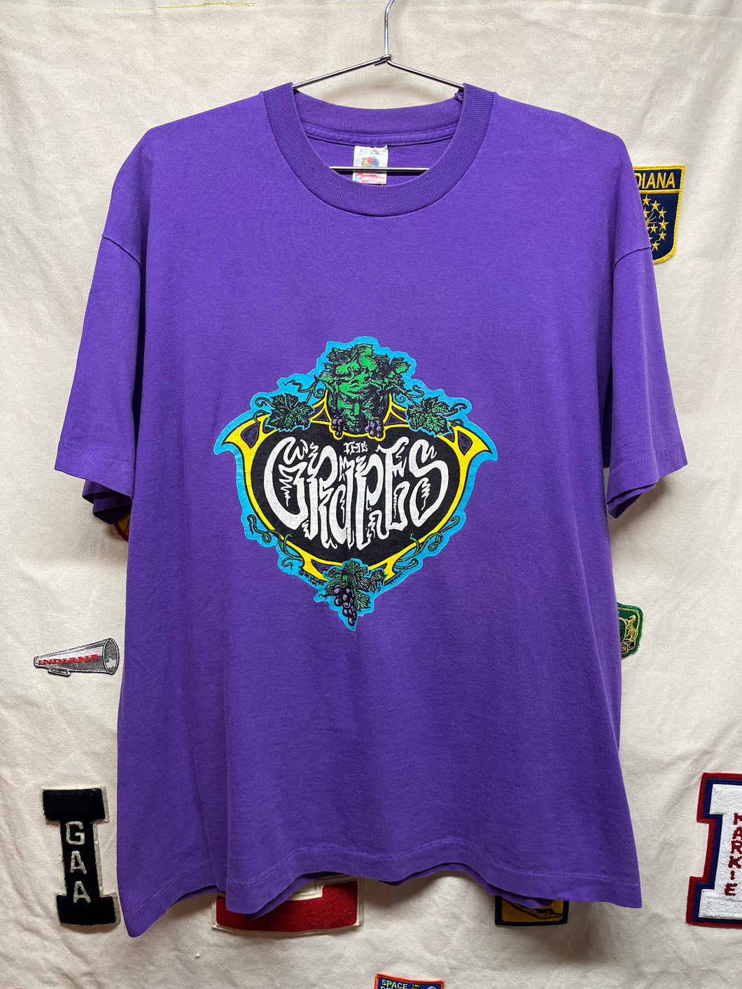 Vintage The Grapes 1989 D Hoffman Purple Band T-Shirt: XL