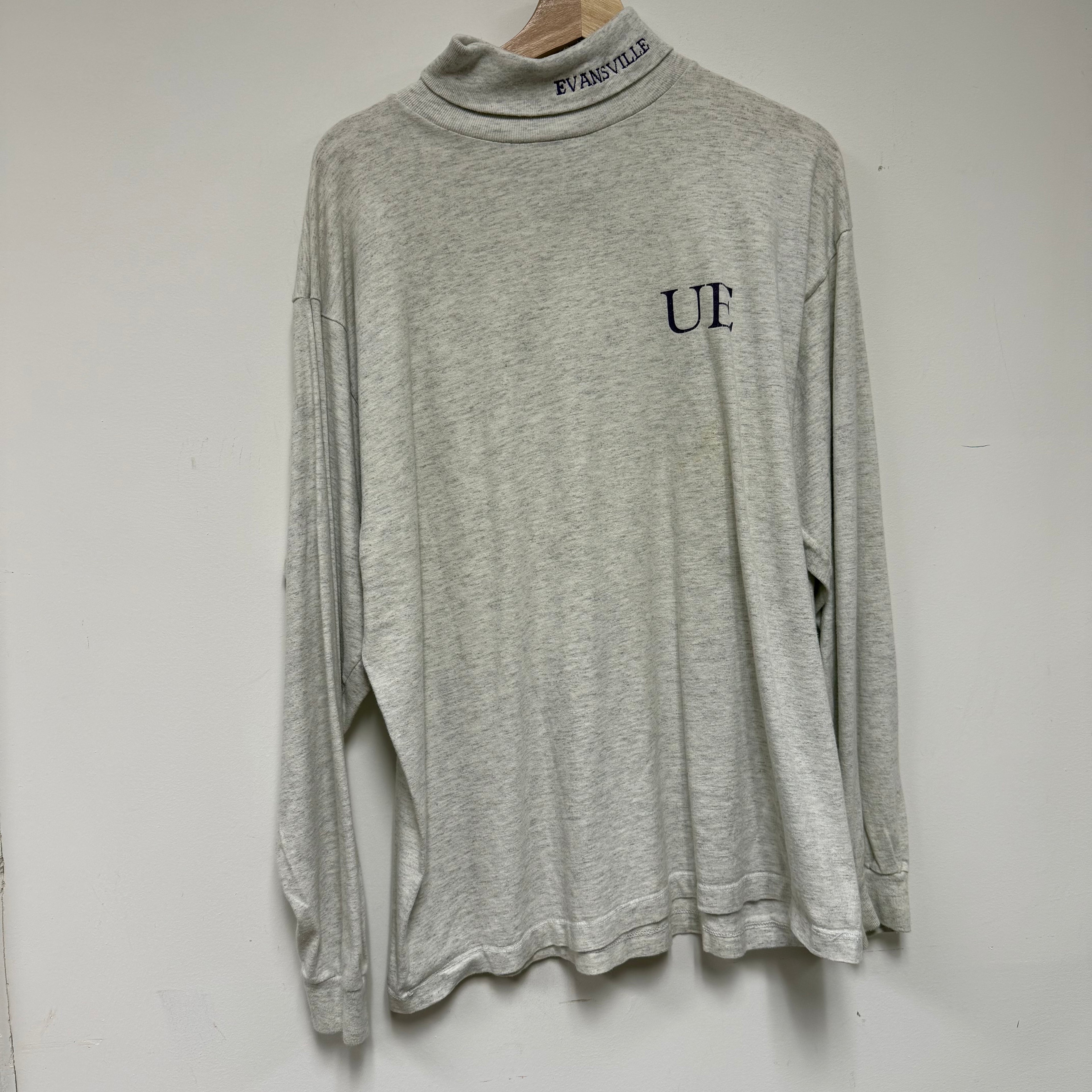 Vintage University of Evansville Aces Mock Collar Long Sleeve: L