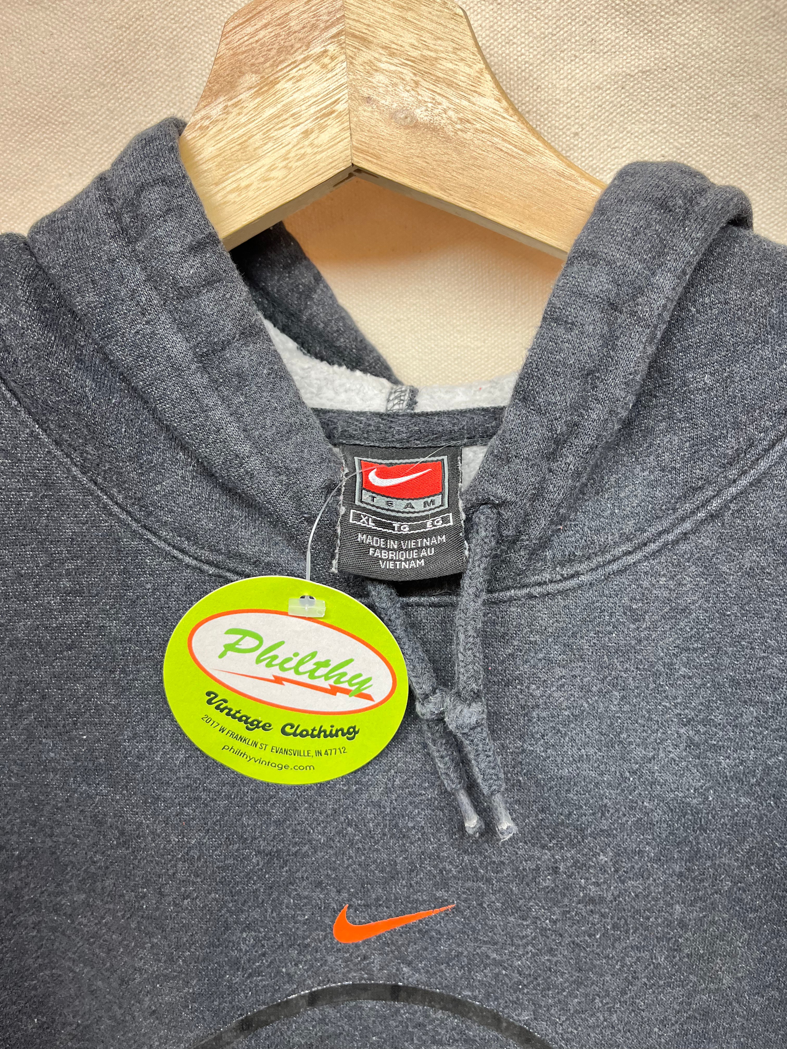 Vintage Syracuse University SU Orange Basketball Nike Team Center Swoosh Charcoal Grey Hoodie Sweatshirt: XL