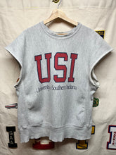 Load image into Gallery viewer, Vintage 80&#39;s University of Southern Indiana USI Champion Reverse Weave Cut Off Grey Sweatshirt: Large
