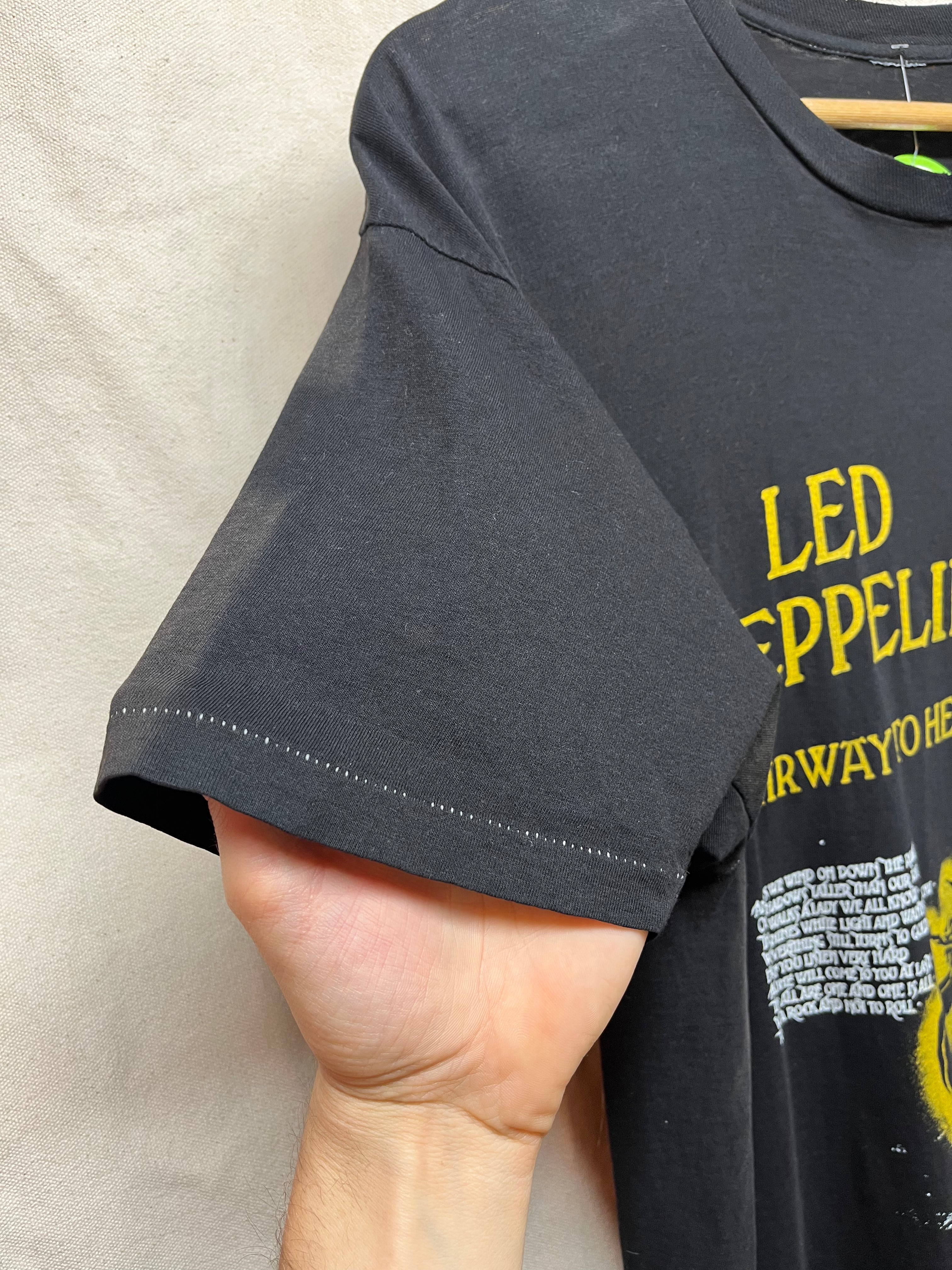 Vintage Led Zeppelin Stairway to Heaven 80's Band Thin Single Stitch T-Shirt: Large