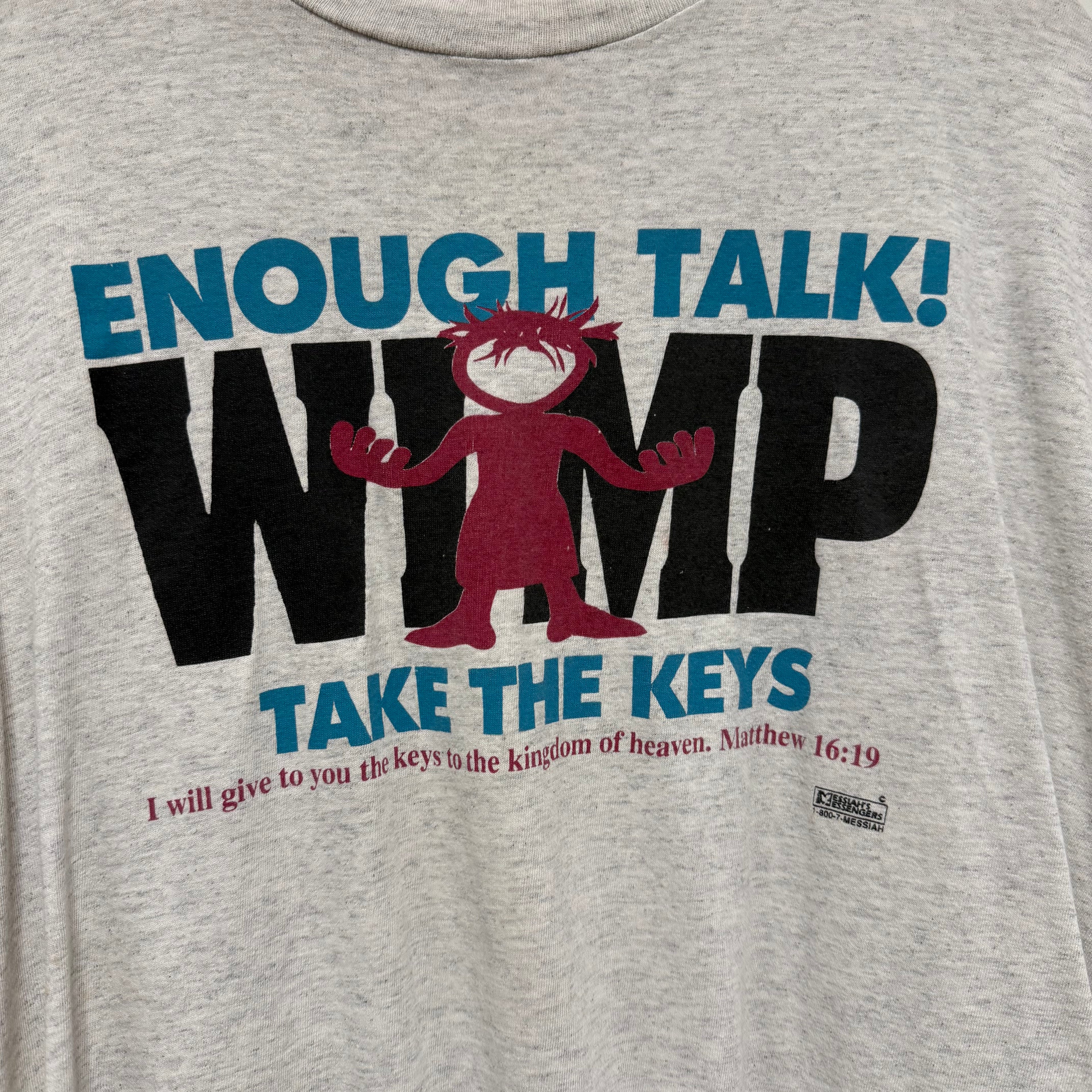 Vintage Jesus Matthew 16:19 WIMP T-Shirt: XL