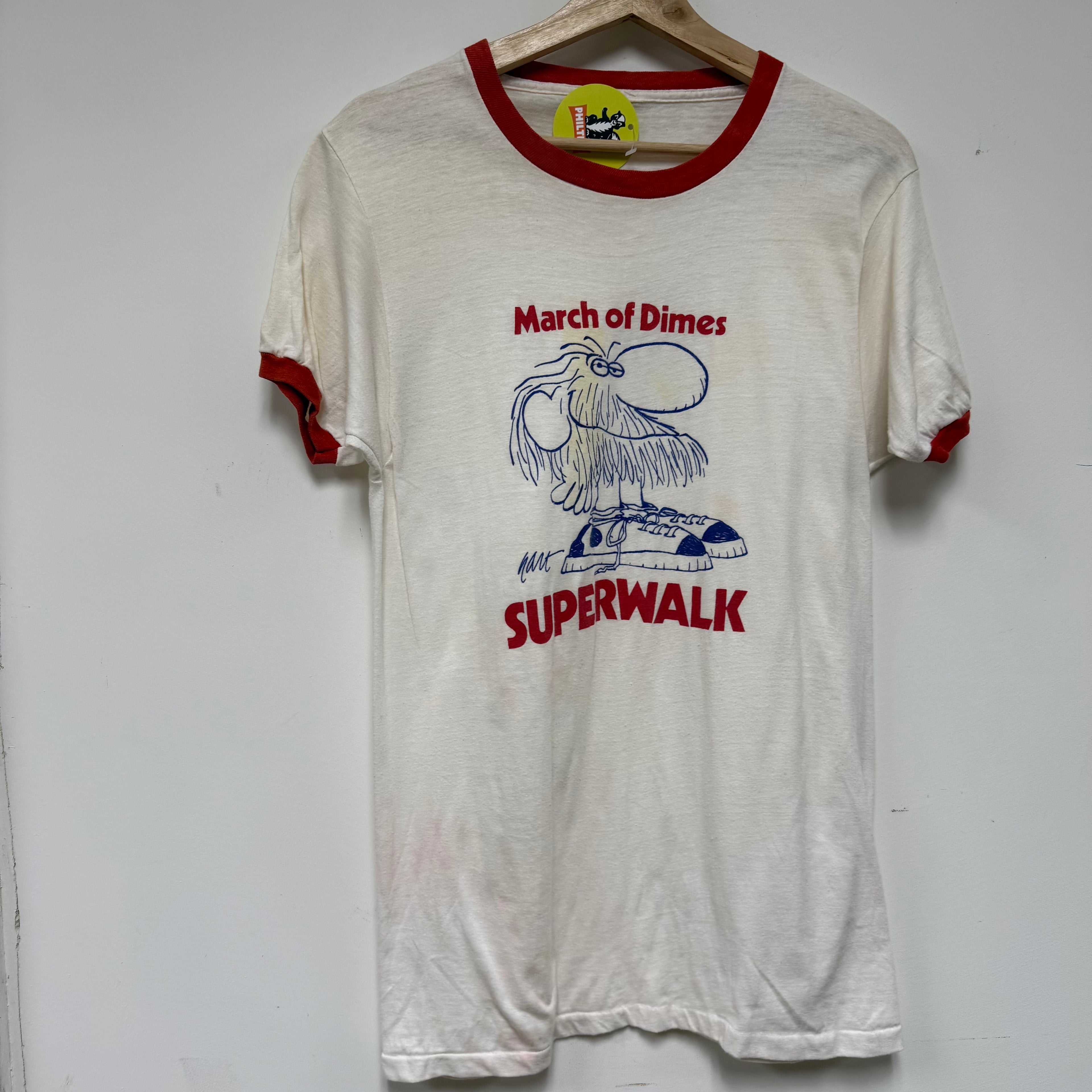 Vintage 80s March of Dimes Superwalk T-Shirt: M/L