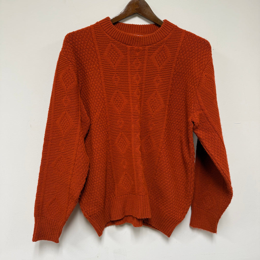 Vintage Orange Cable Knit Mcgregor Orlon 60's Sweater: M