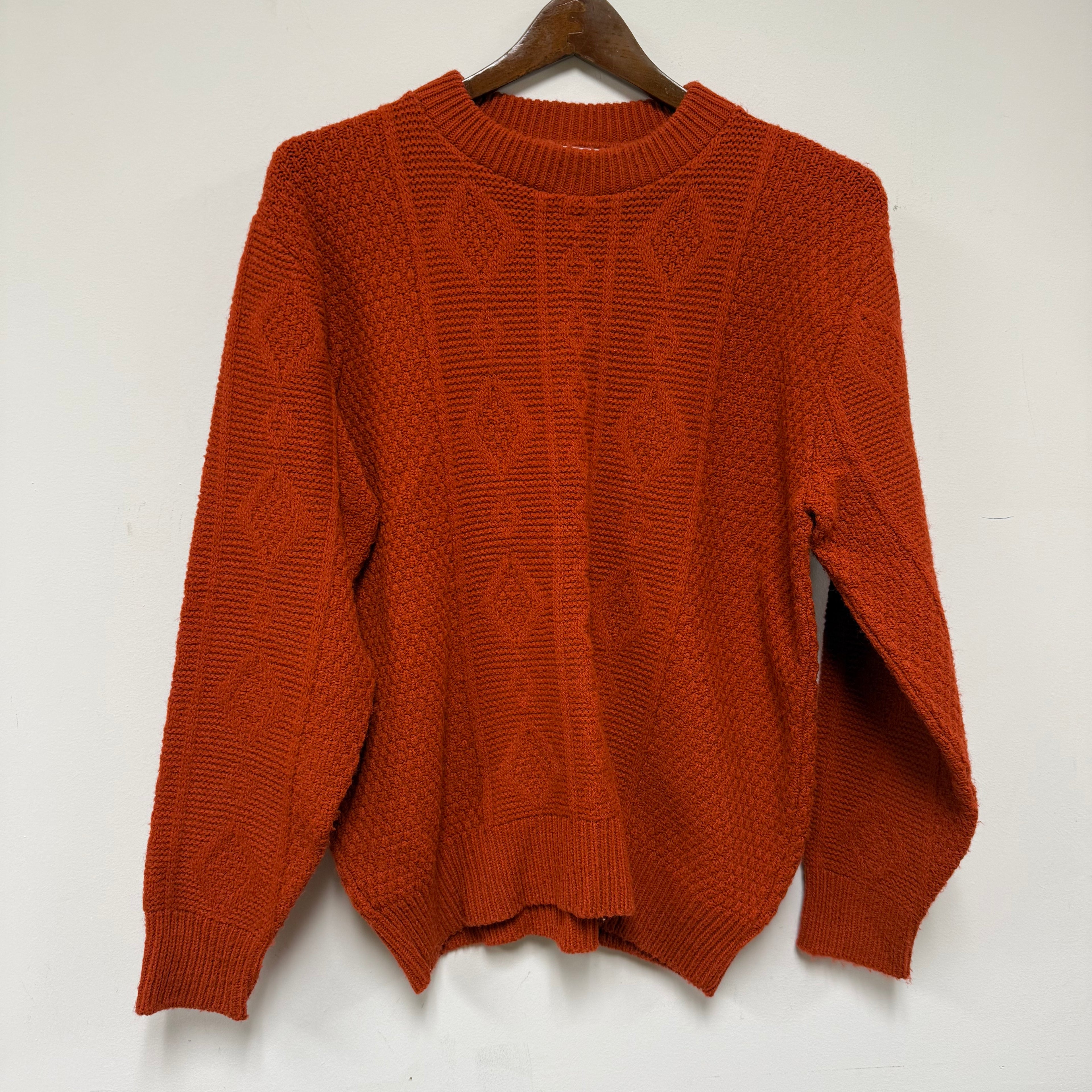 Vintage Orange Cable Knit Mcgregor Orlon 60's Sweater: M