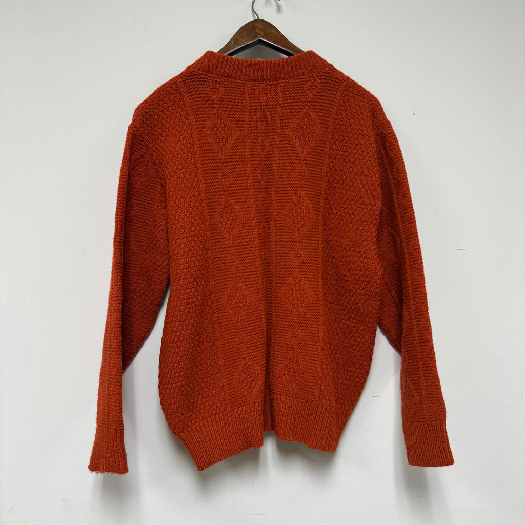 Vintage Orange Cable Knit Mcgregor Orlon 60's Sweater: M
