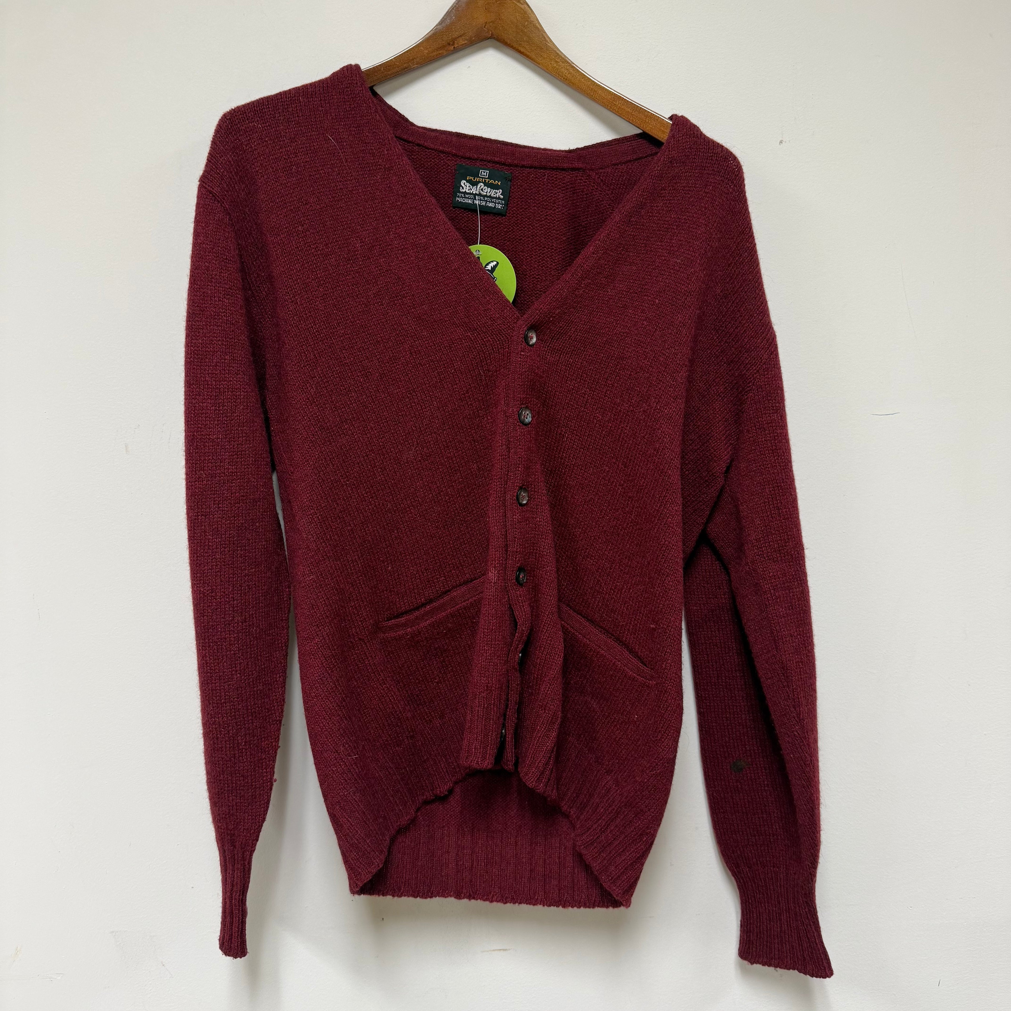 Vintage Knit Cardigan Sweater: M