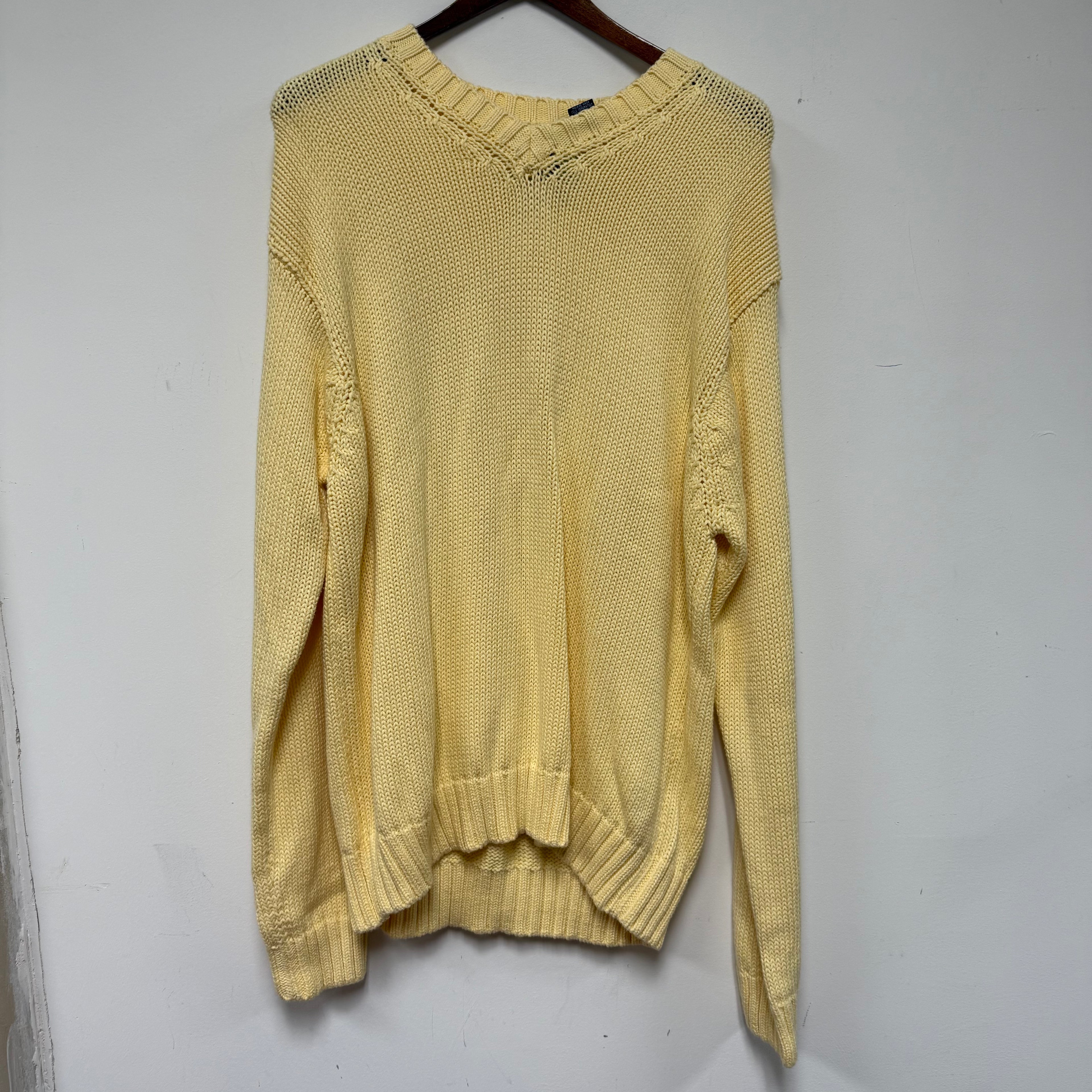Vintage Yellow Knit Sweater: L
