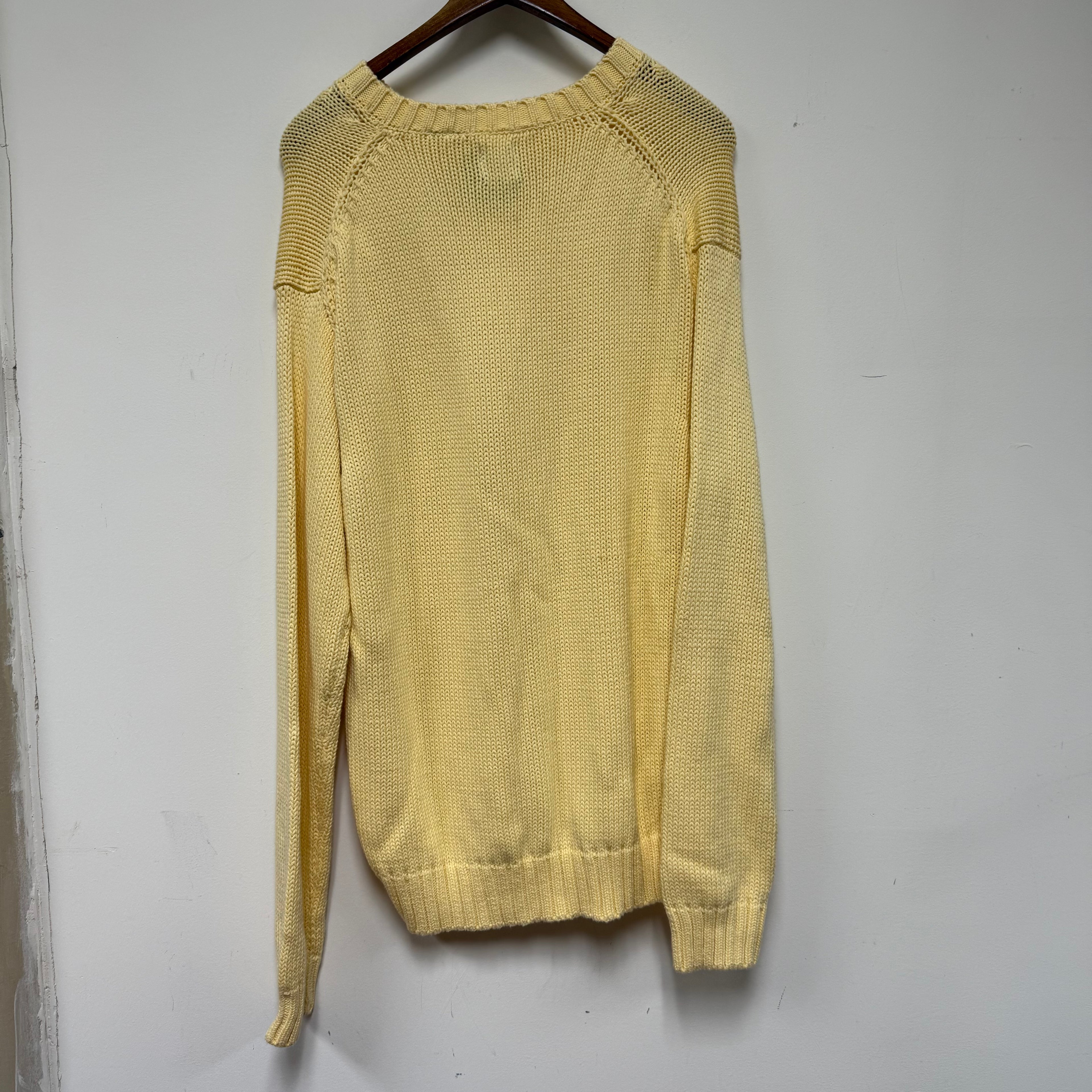 Vintage Yellow Knit Sweater: L