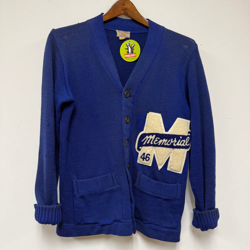 Vintage 1946 Memorial High School Knit Cardigan: S
