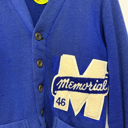 Vintage 1946 Memorial High School Knit Cardigan: S