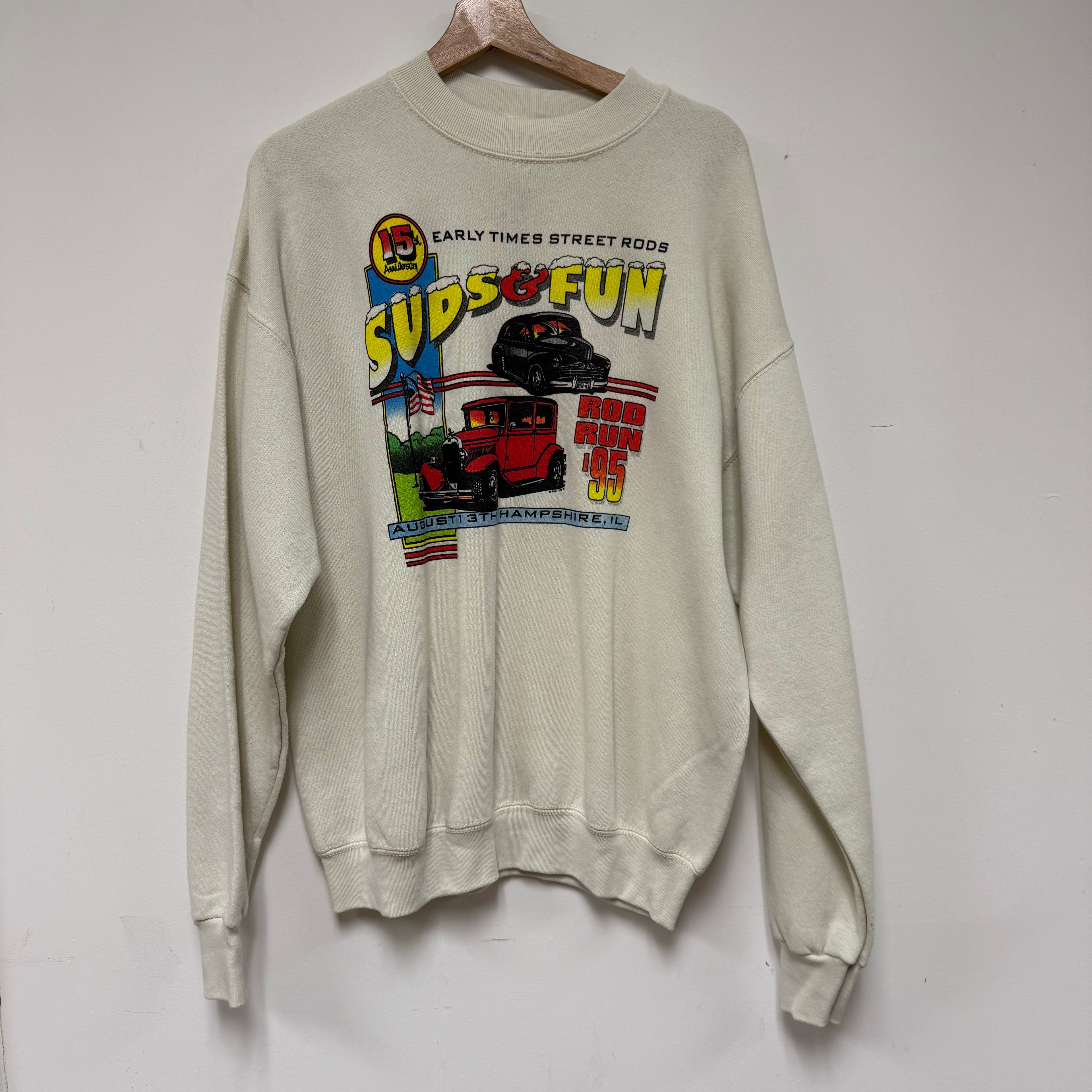 Vintage '95 Rod Run Car Show Sweatshirt: XL