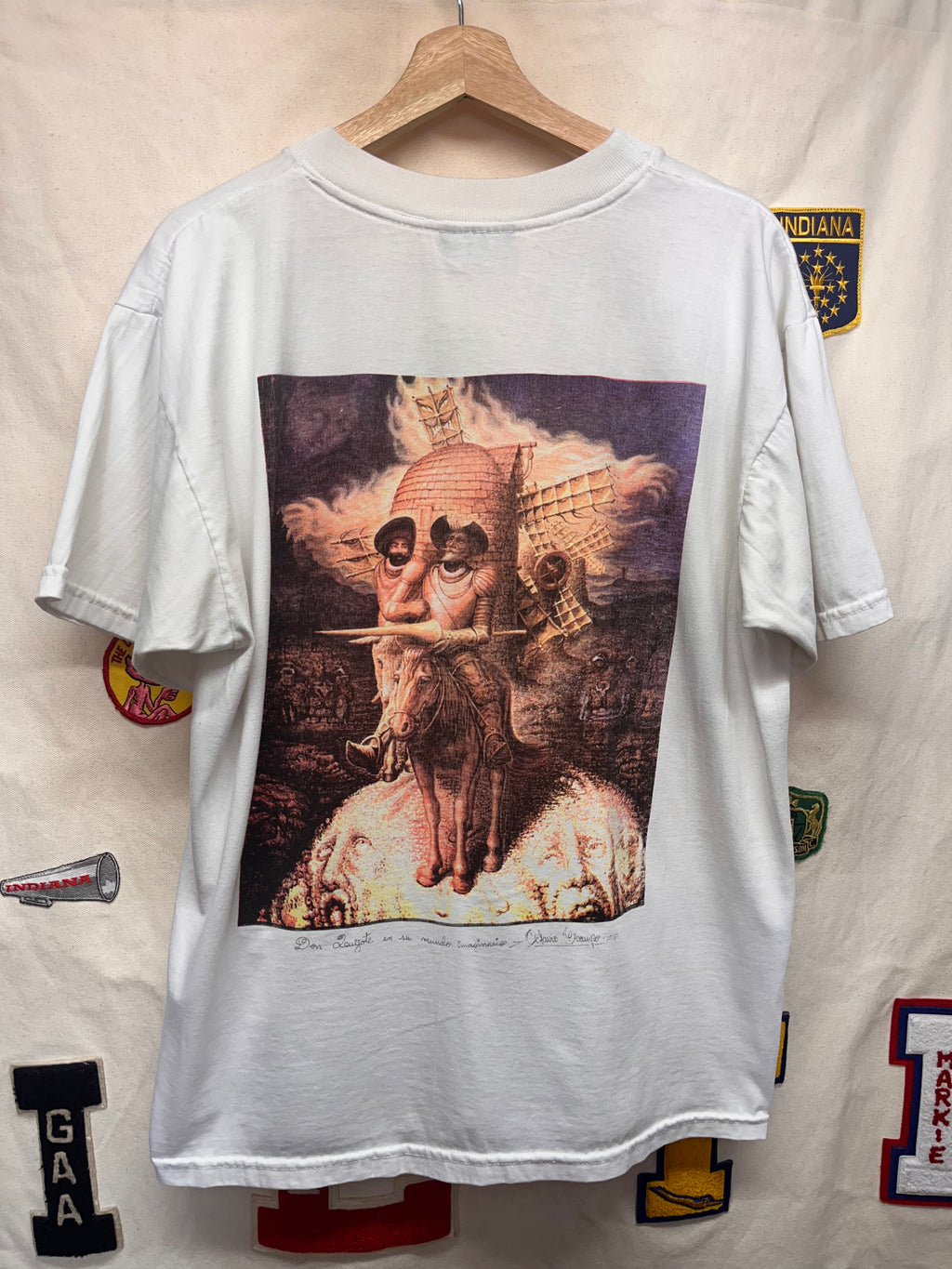 Vintage Octavio Ocampo Art Optical Illusion Artwork Don Quixote T-Shirt: XL