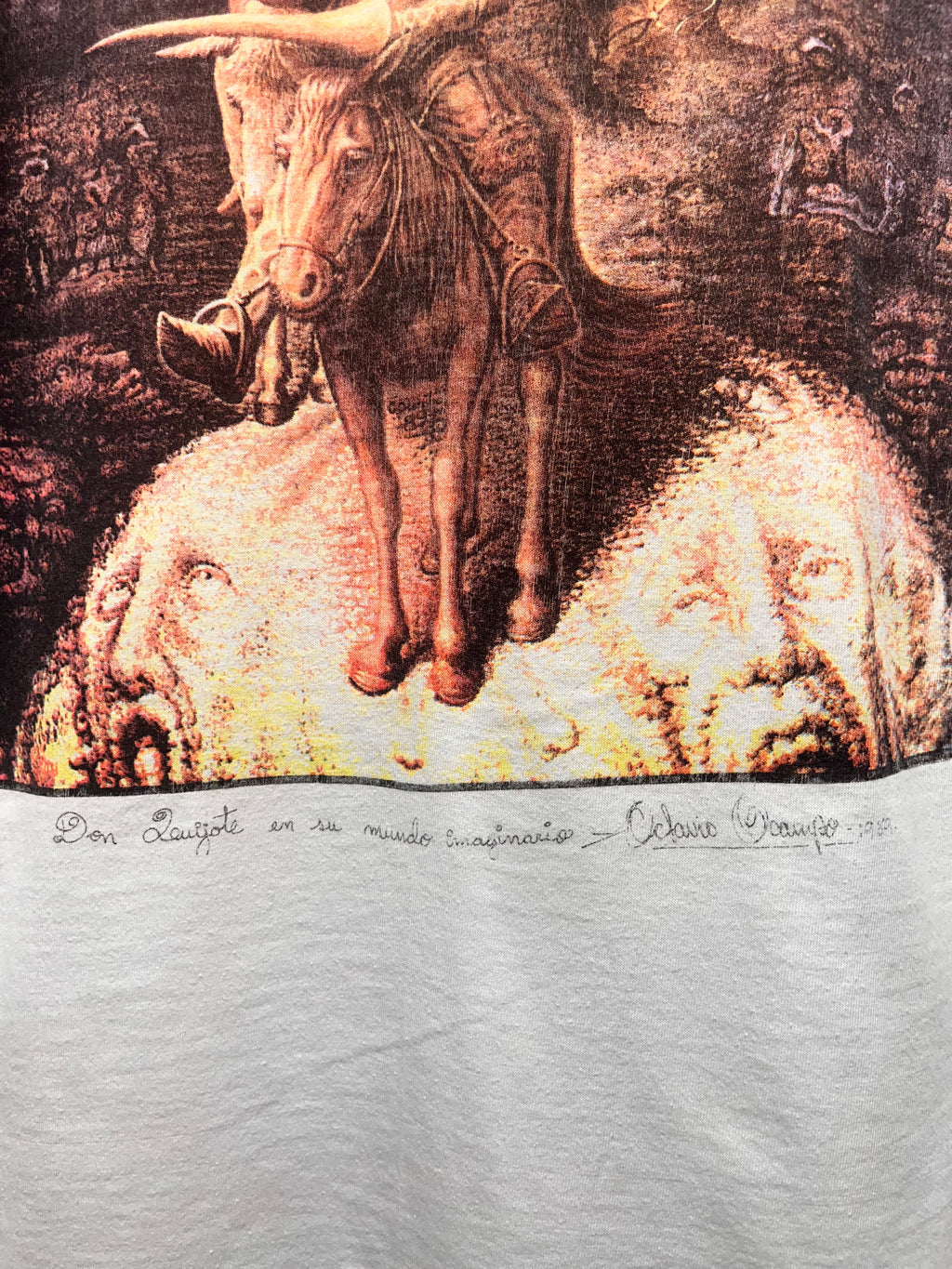 Vintage Octavio Ocampo Art Optical Illusion Artwork Don Quixote T-Shirt: XL