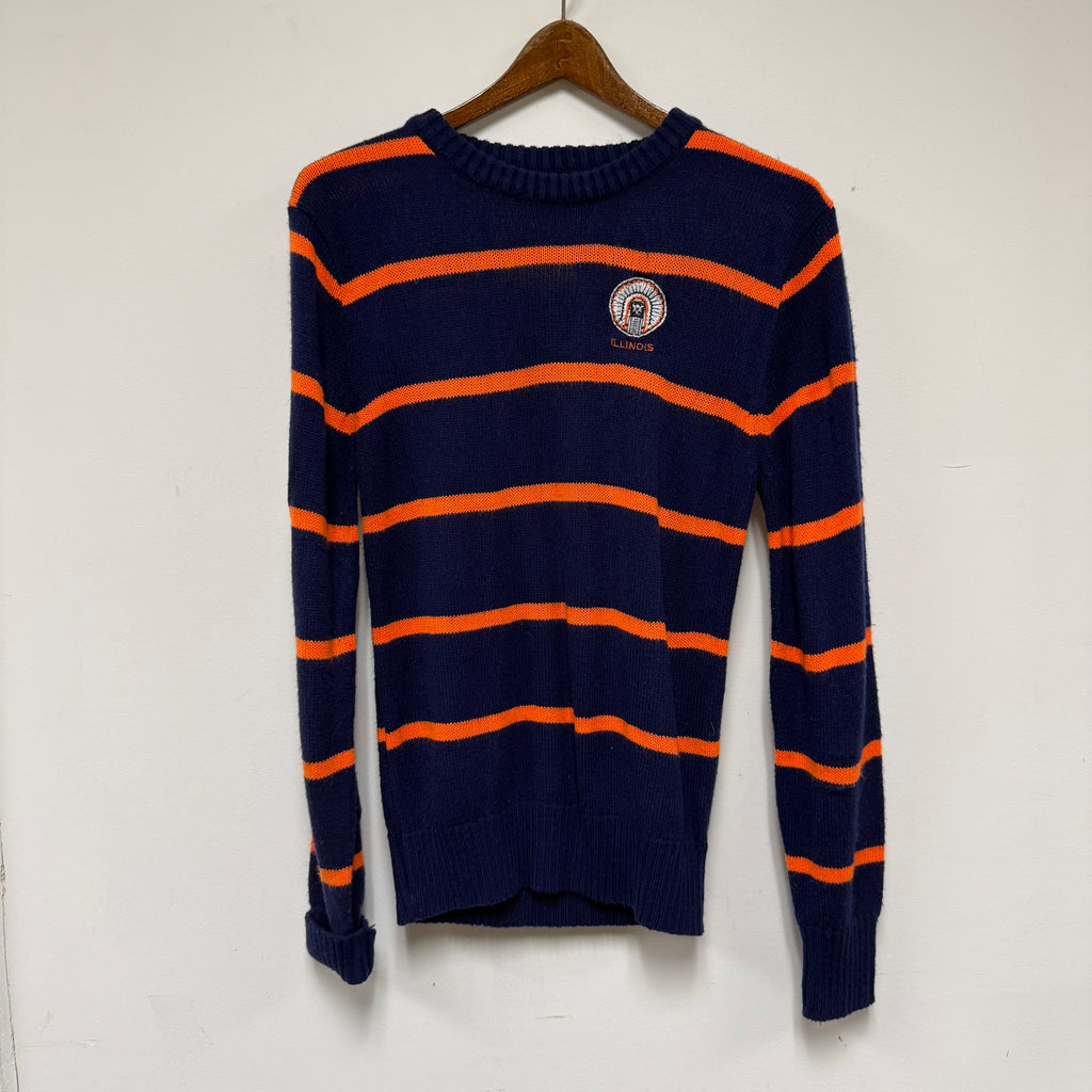 Vintage Illinois Chief Illiniwek Knit Sweater: S