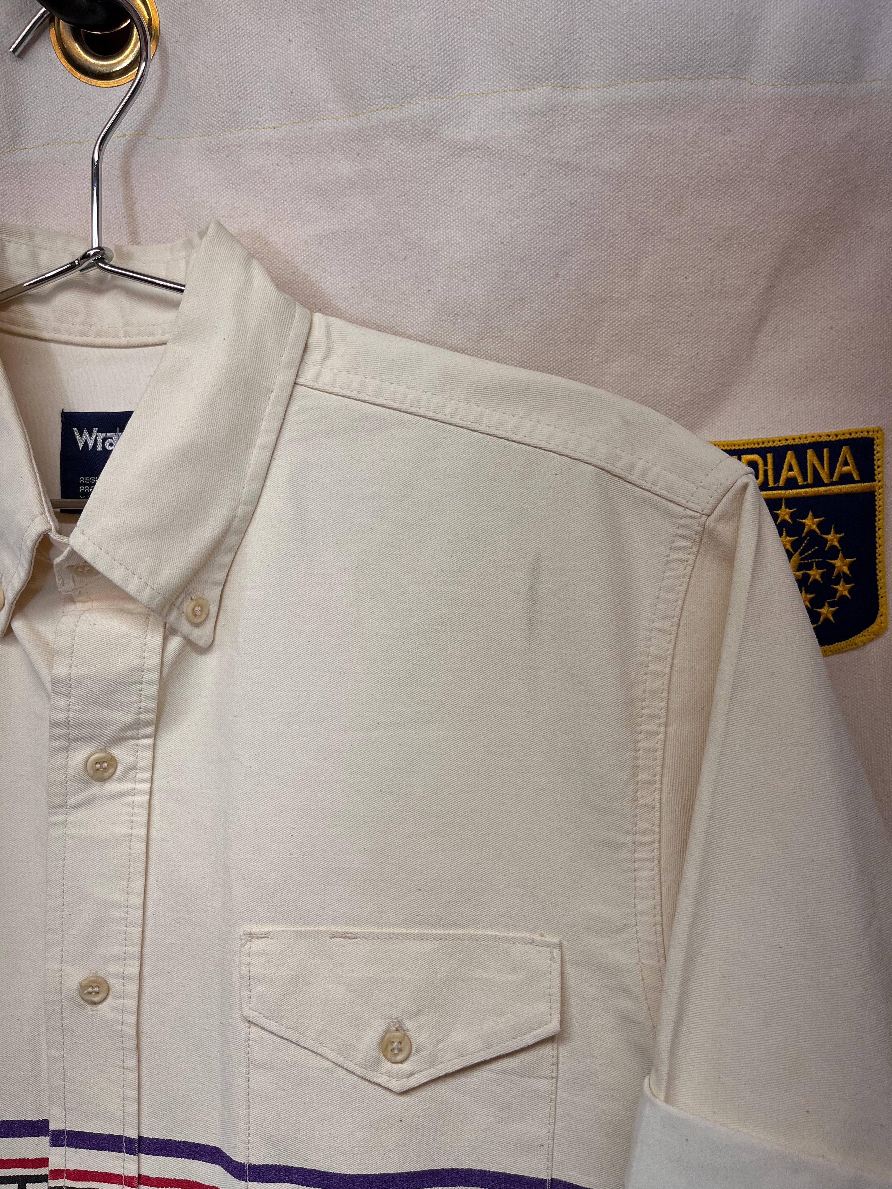 Vintage Wrangler Western Aztec Brushpopper Button Up Shirt: Medium