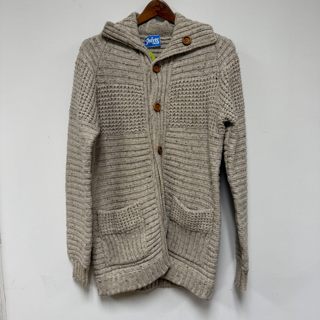 Vintage Shawl Collar Shirts Etc. Heavy Knit Cardigan: L