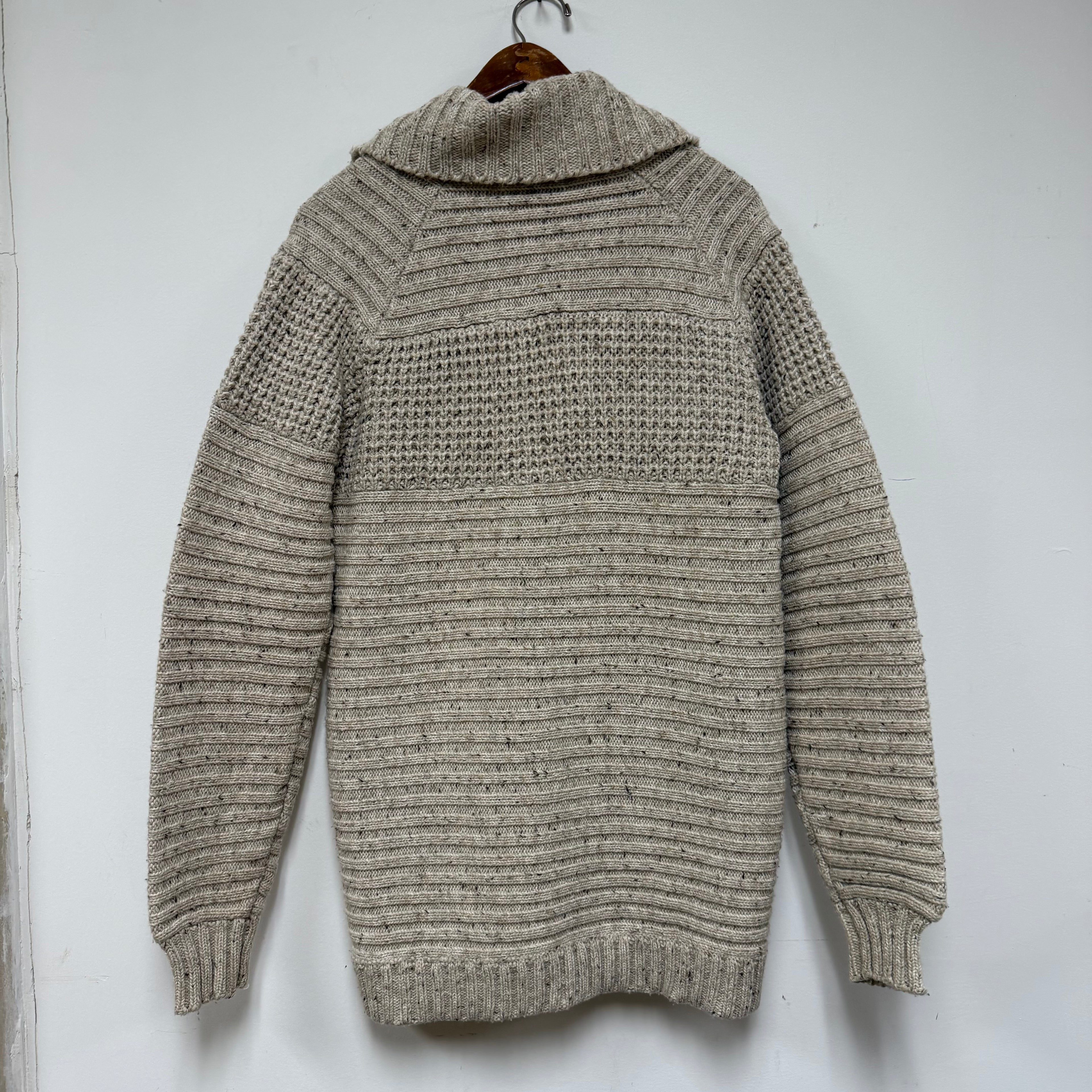 Vintage Shawl Collar Shirts Etc. Heavy Knit Cardigan: L