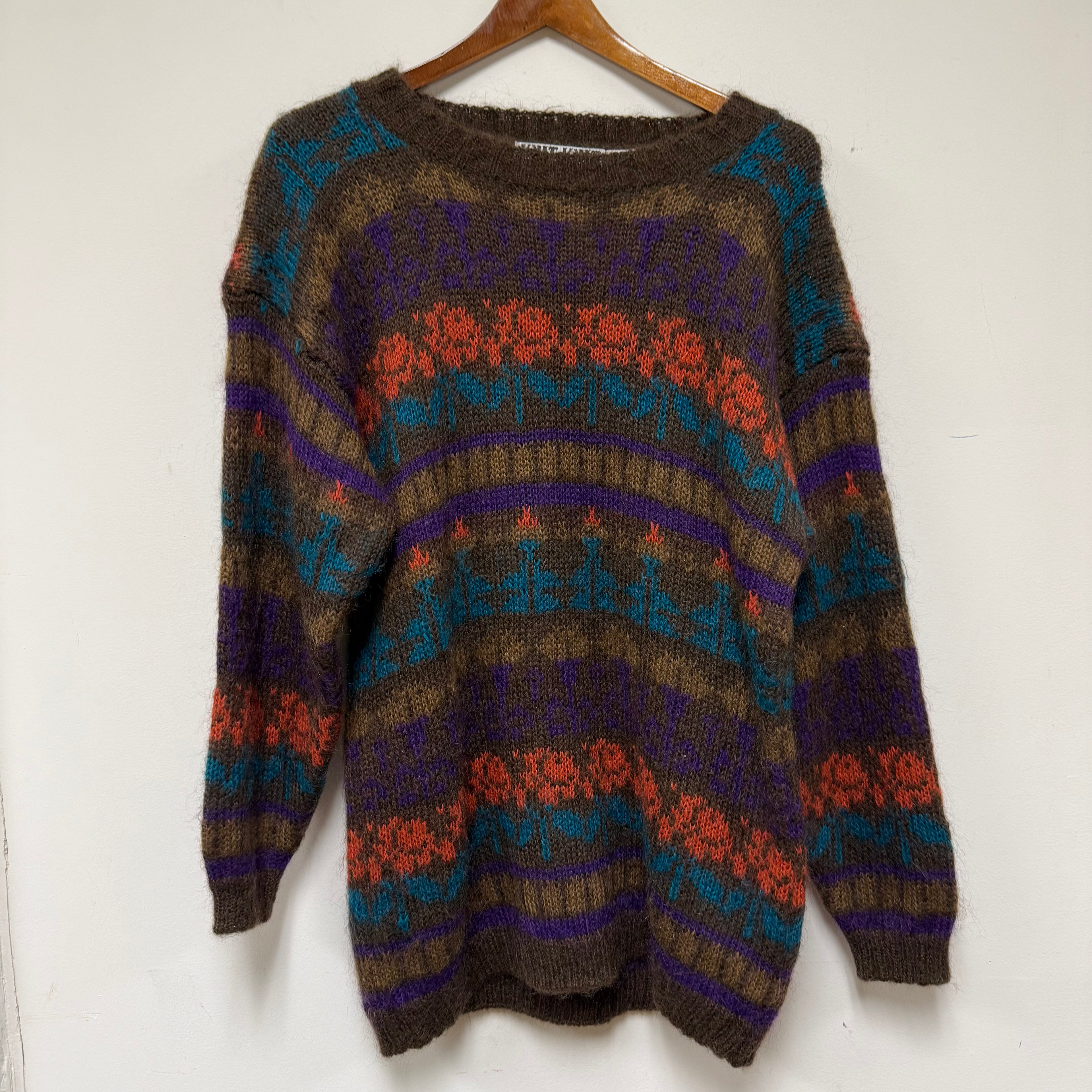 Vintage Multicolor Knit Sweater: M