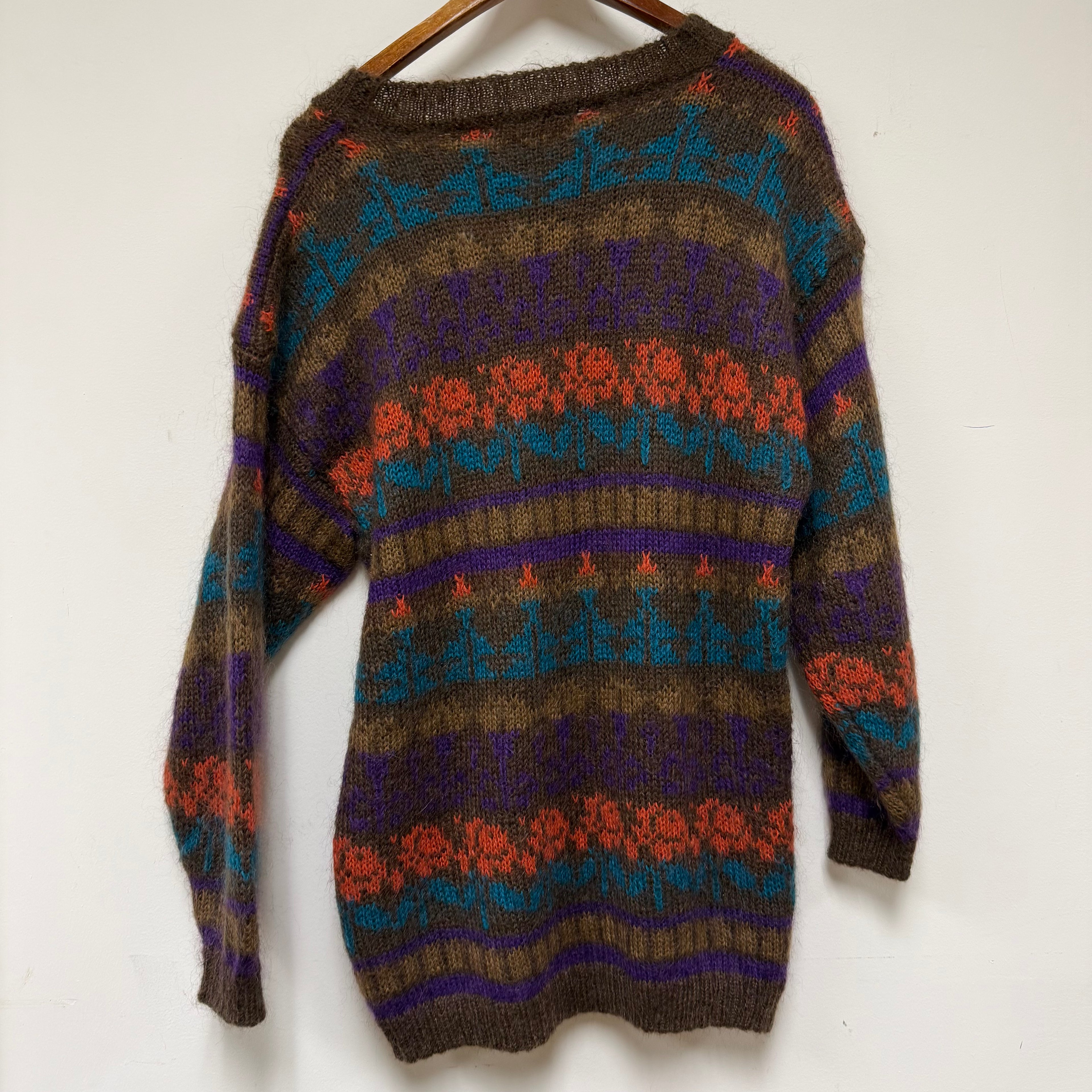 Vintage Multicolor Knit Sweater: M