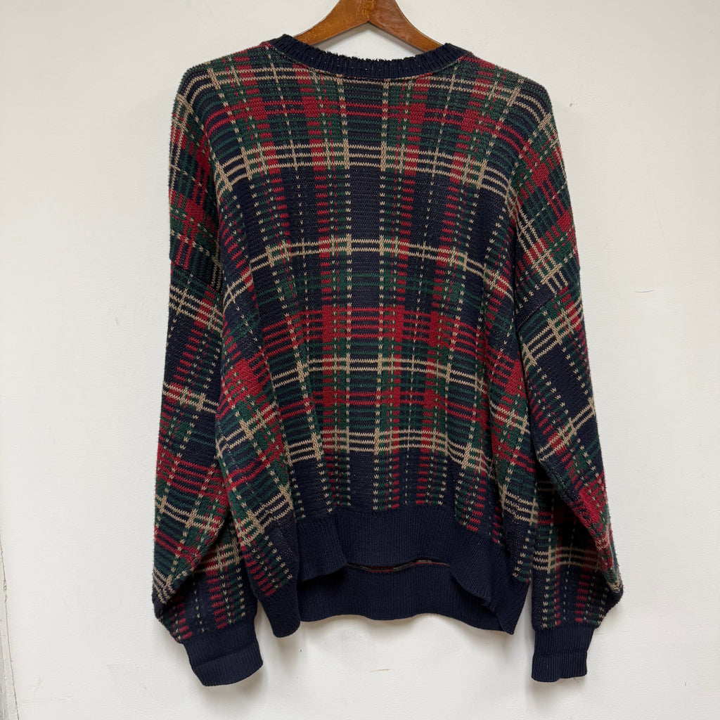 Vintage Pendleton Plaid Knit Sweater: XL