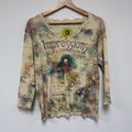 Vintage All-Over Impressions Graphic Shirt: XL