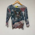 Vintage USA Y2K Bedazzled Graphic Shirt: L