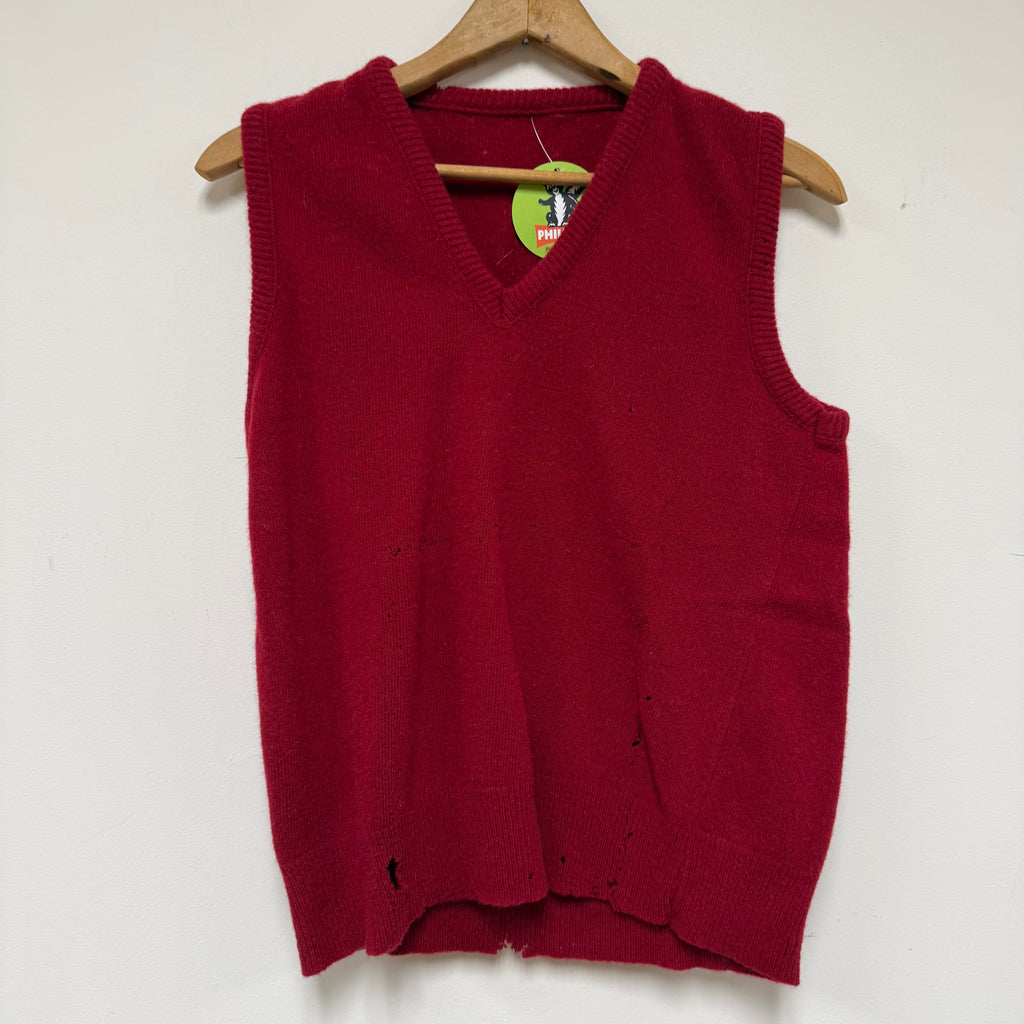 Vintage Red Sweater Vest: S