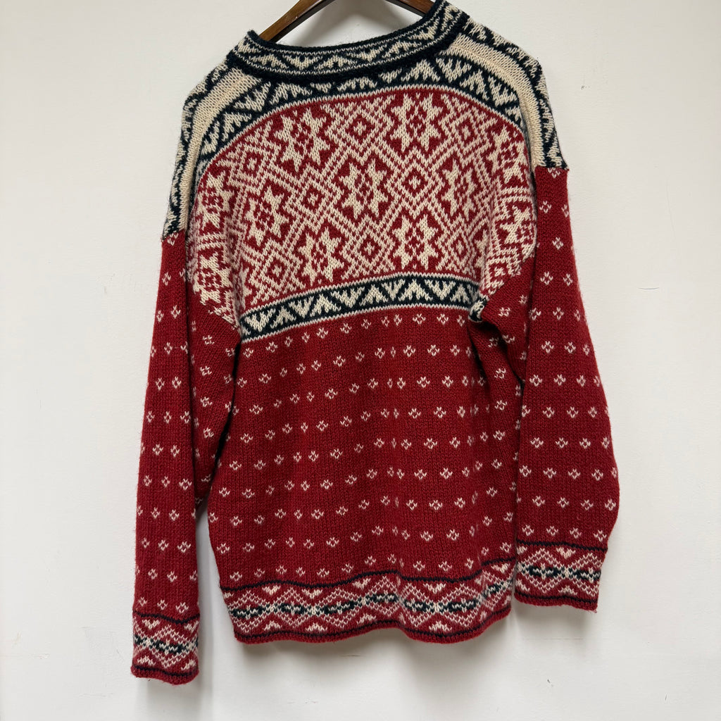 Vintage LL Bean Quarter Button Knit Sweater: L
