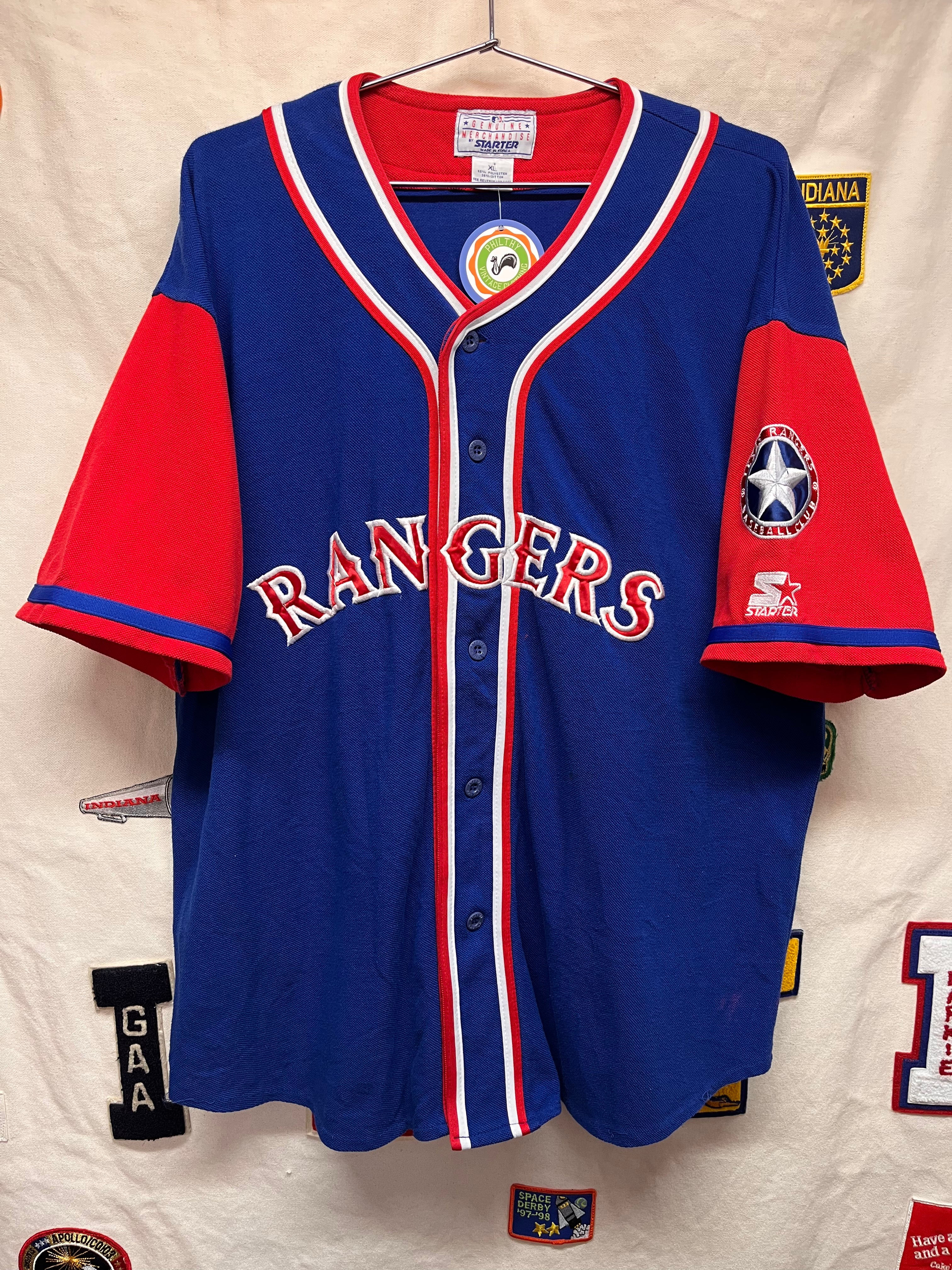 Vintage Texas Rangers Starter Cotton MLB Baseball Jersey: XL