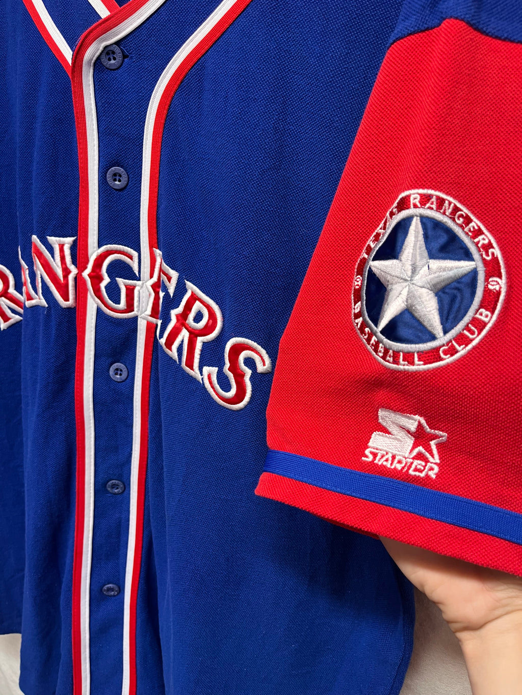Vintage Texas Rangers Starter Cotton MLB Baseball Jersey: XL
