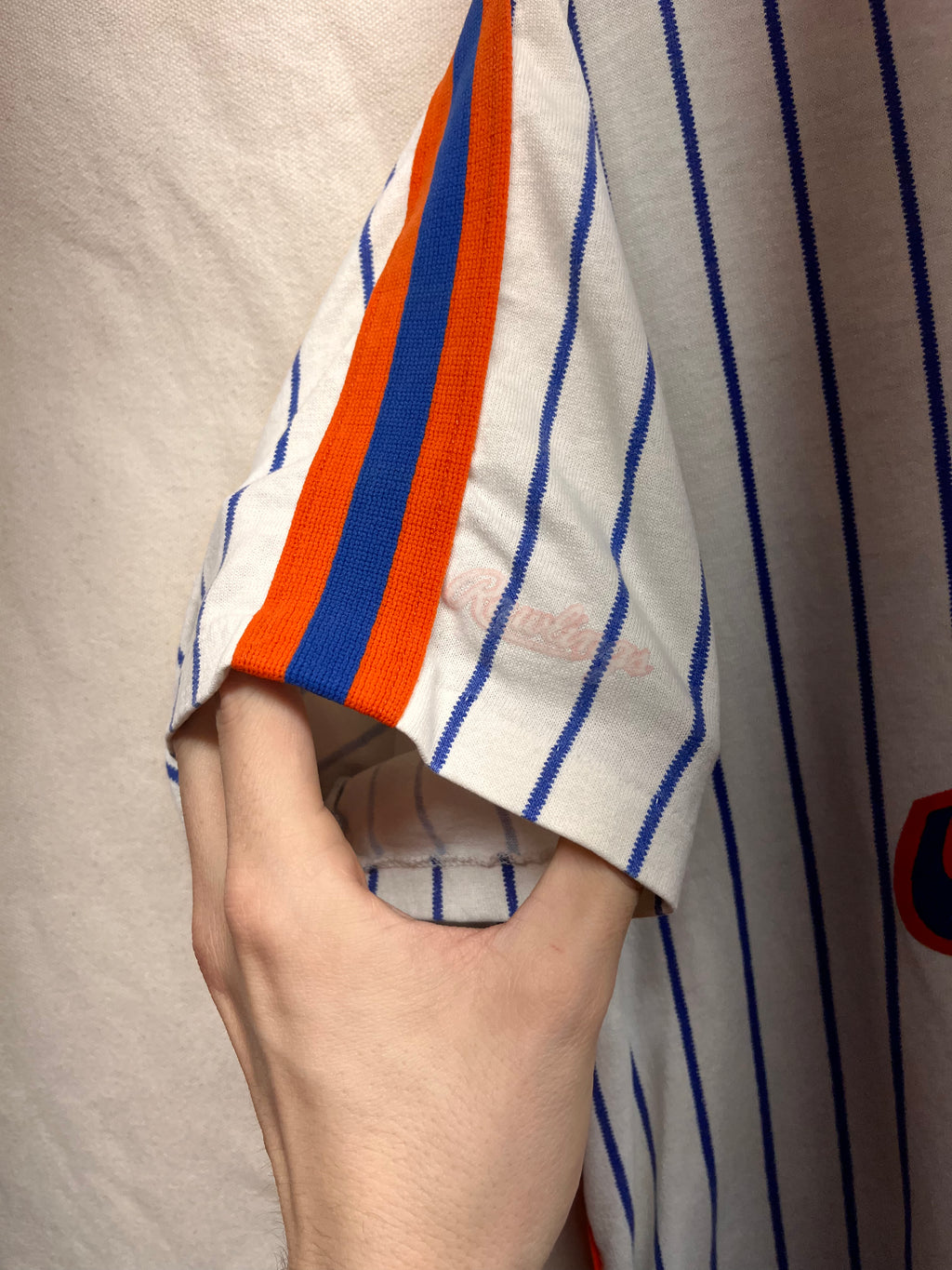 Vintage New York Mets Pinstripe MLB 80's Rawlings Baseball Jersey: XL