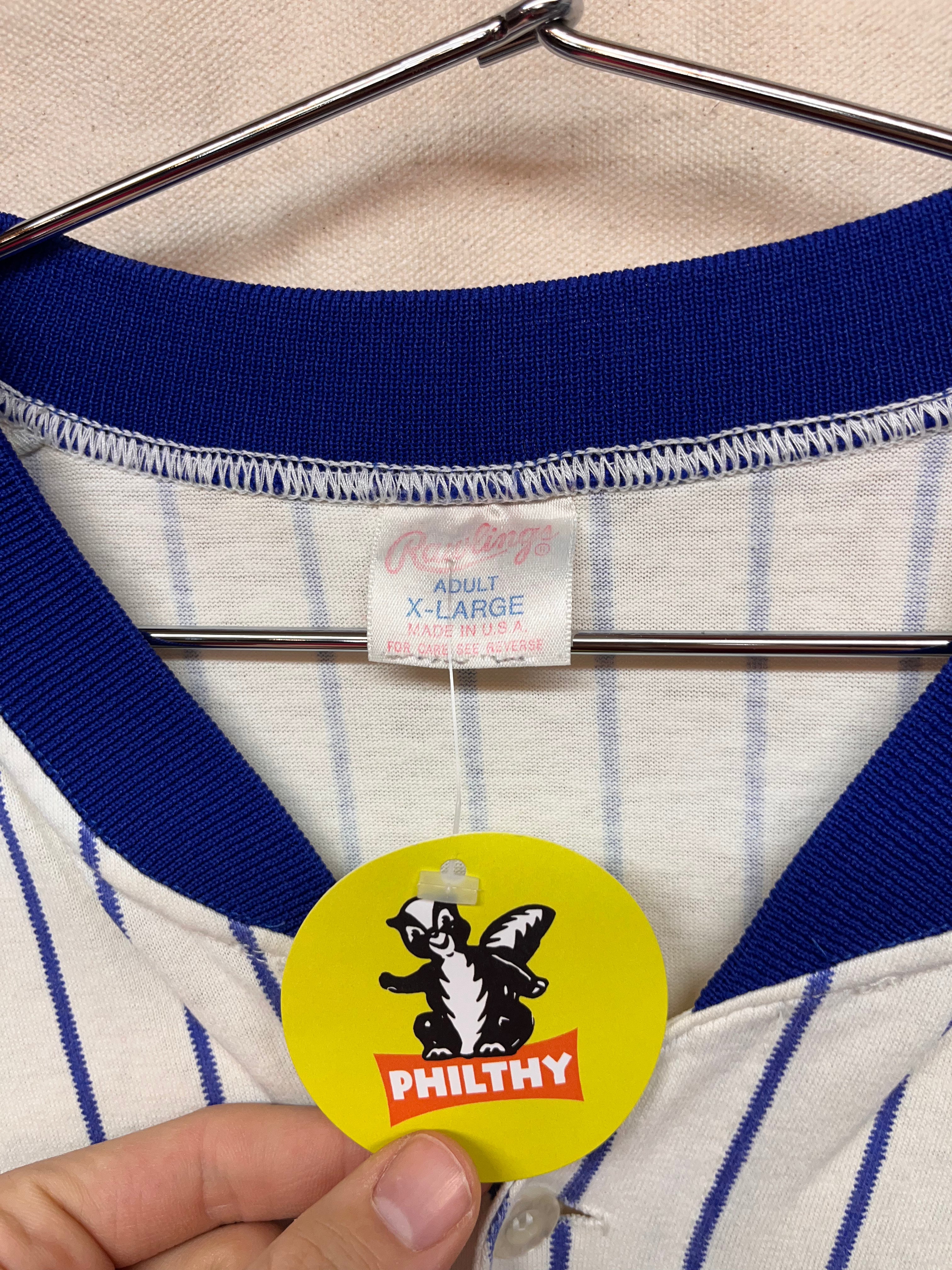 Vintage New York Mets Pinstripe MLB 80's Rawlings Baseball Jersey: XL