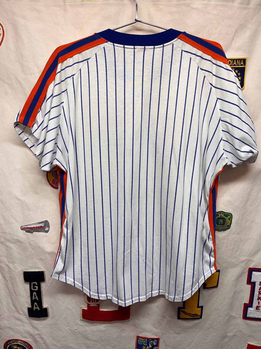 Vintage New York Mets Pinstripe MLB 80's Rawlings Baseball Jersey: XL
