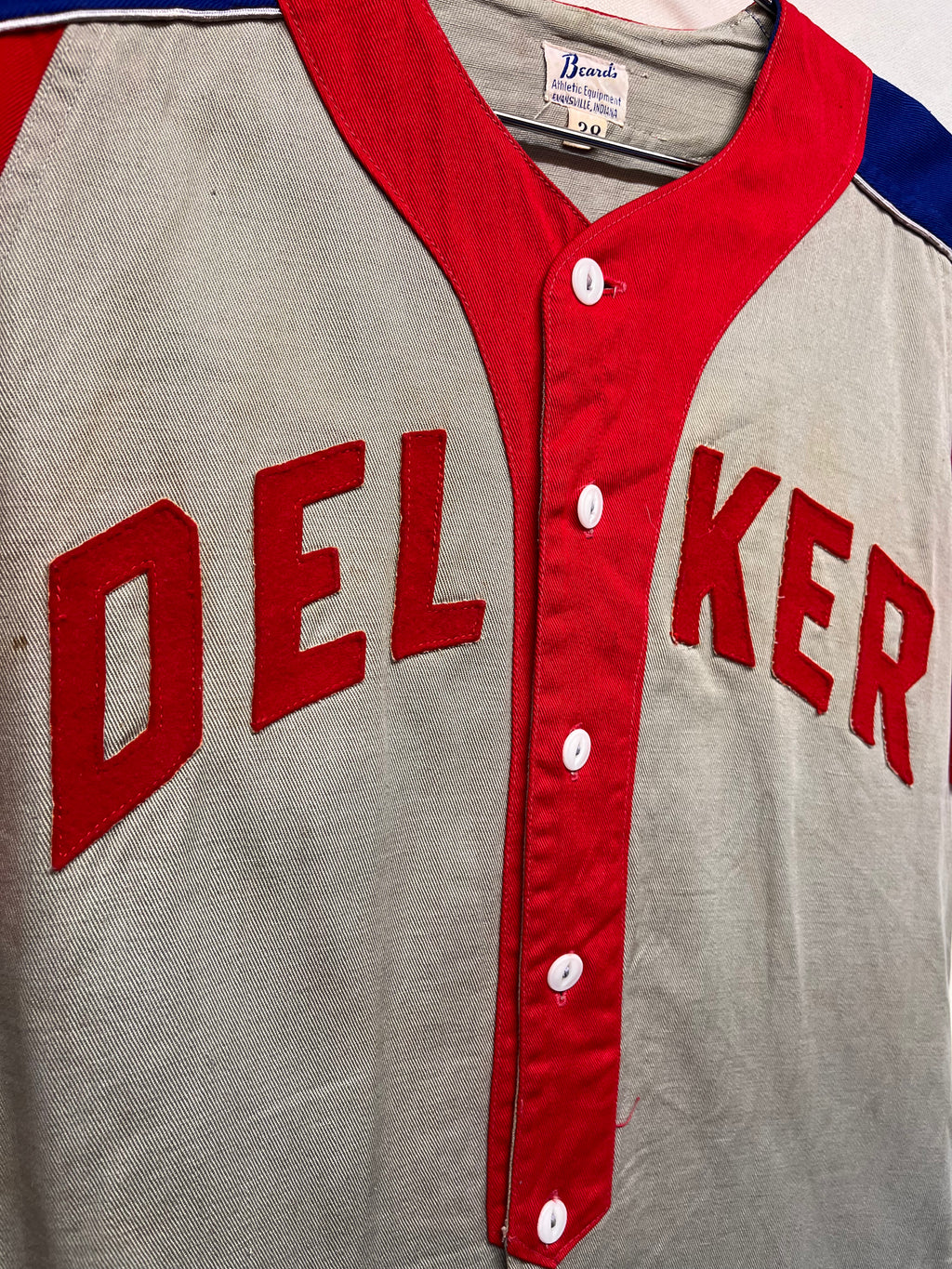 True Vintage 50's Delker Henderson, Kentucky Beards Evansville Team Baseball Jersey: Medium