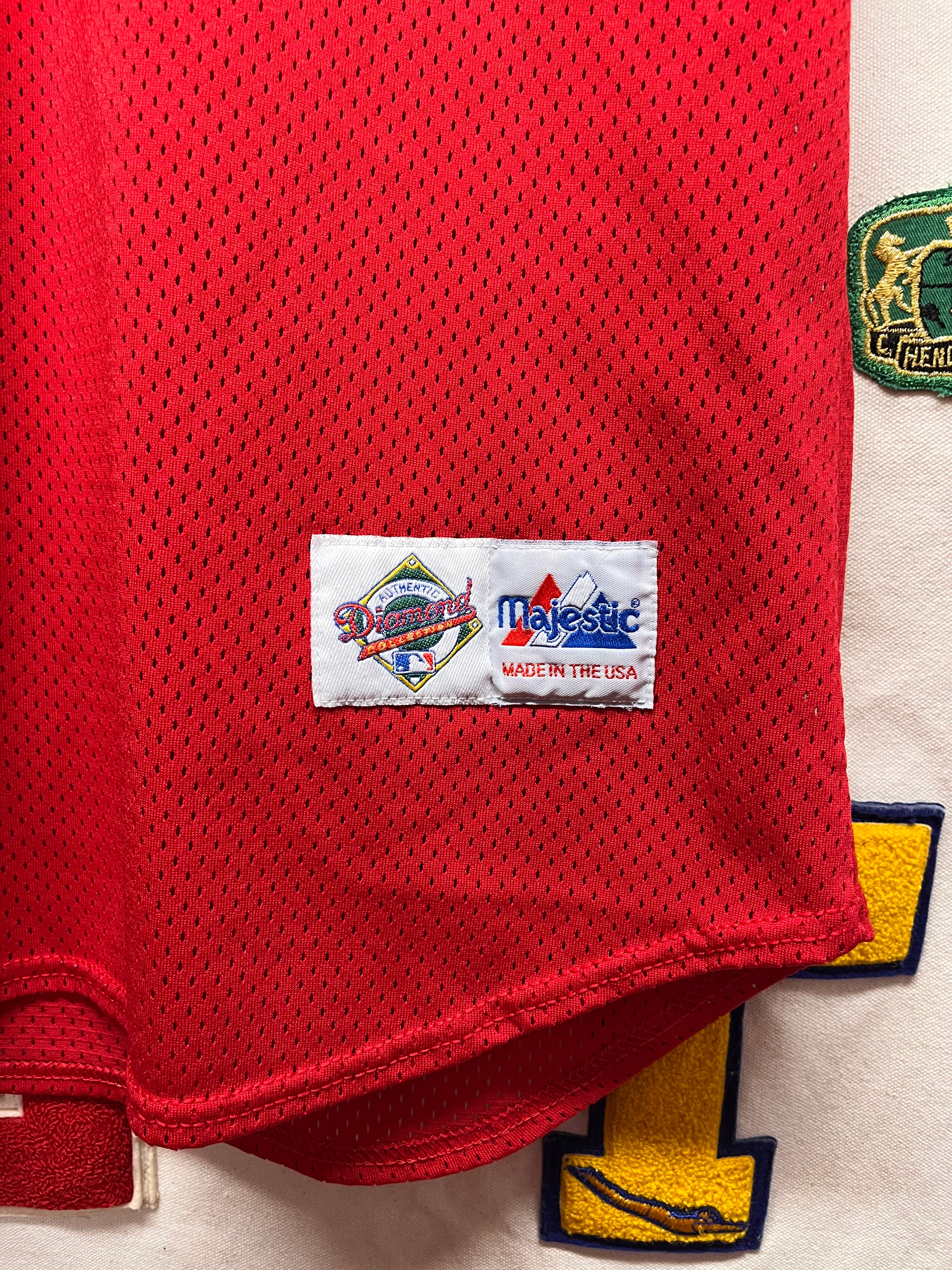 Vintage St.Louis Cardinals Mesh Majestic Diamond Red Baseball Jersey: Large