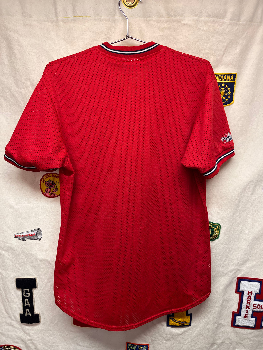 Vintage St.Louis Cardinals Mesh Majestic Diamond Red Baseball Jersey: Large