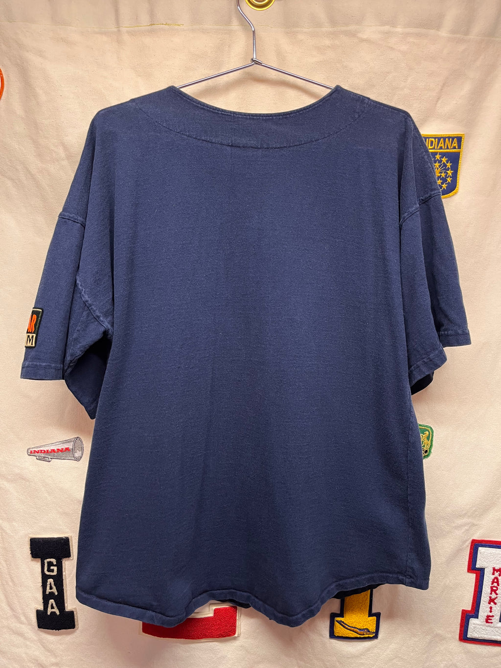 Vintage University of Notre Dame Navy Jostens All Star Team Cotton Baseball Jersey: Large