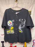 Vintage Pittsburgh Steelers NFL Active 1998 Black Cotton Baseball Jersey: XL