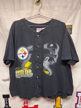 Load image into Gallery viewer, Vintage Pittsburgh Steelers NFL Active 1998 Black Cotton Baseball Jersey: XL
