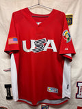 2009 World Baseball Classic USA Red Majestic Baseball Jersey: XL