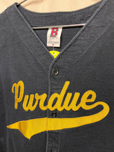 Load image into Gallery viewer, Vintage Purdue University Boilermakers Black Cotton BOA Baseball Jersey: Medium
