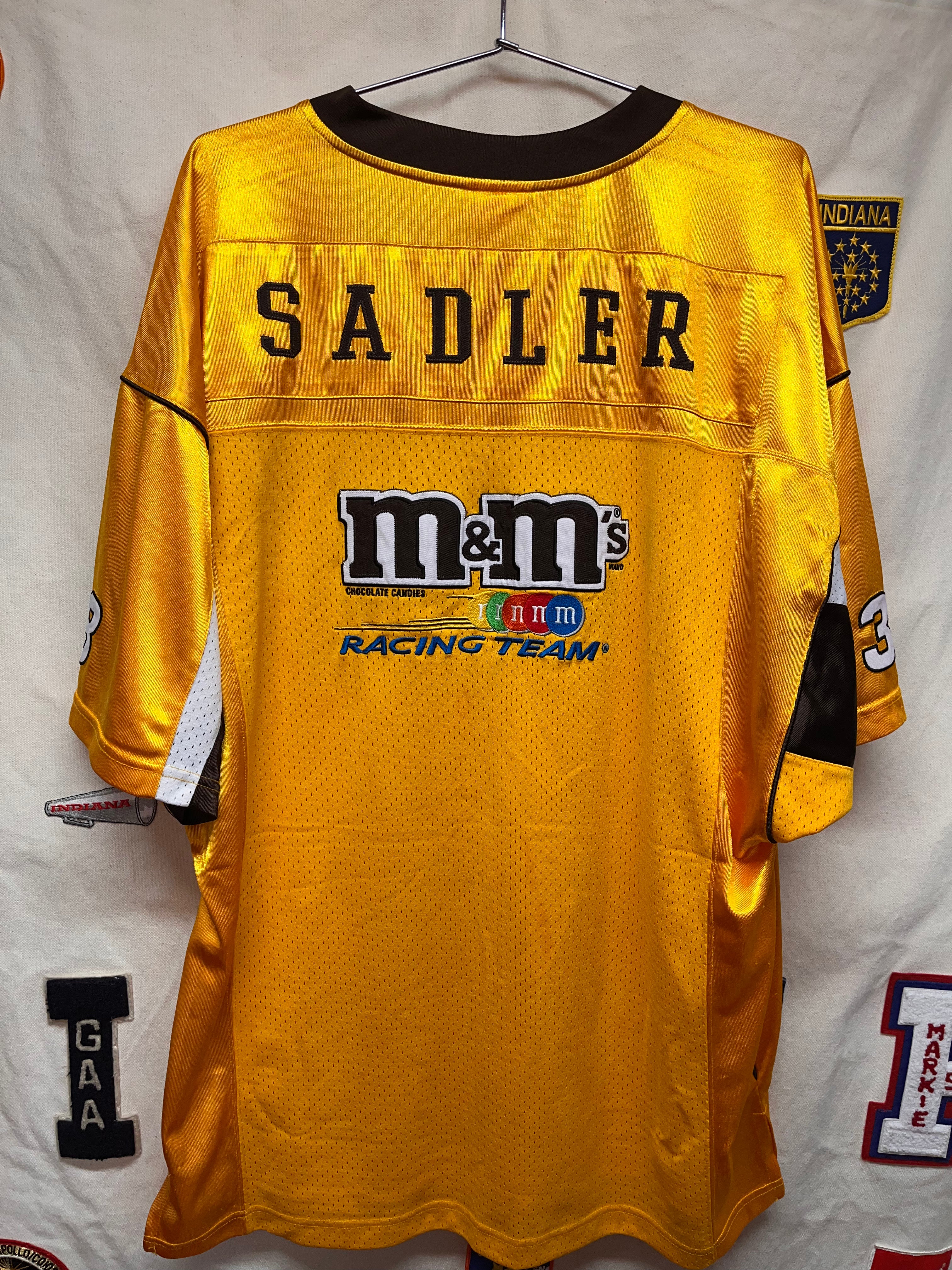 Vintage NASCAR Elliot Sadler M&M's Yellow Y2K Chase Football Jersey: XXL