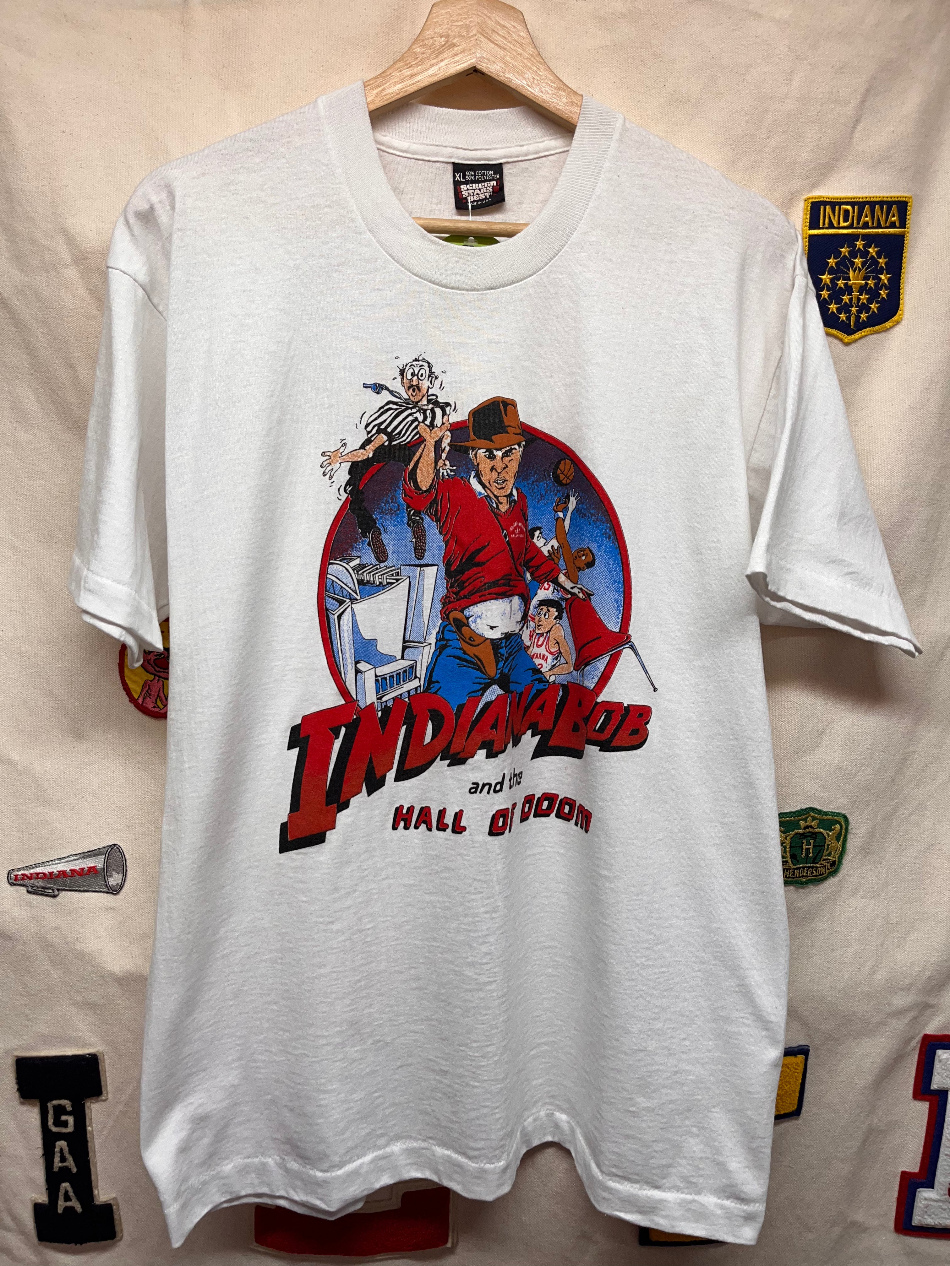 Vintage Indiana Bob Knight Hall of Doom University Hoosiers Basketball Parody T-Shirt: XL