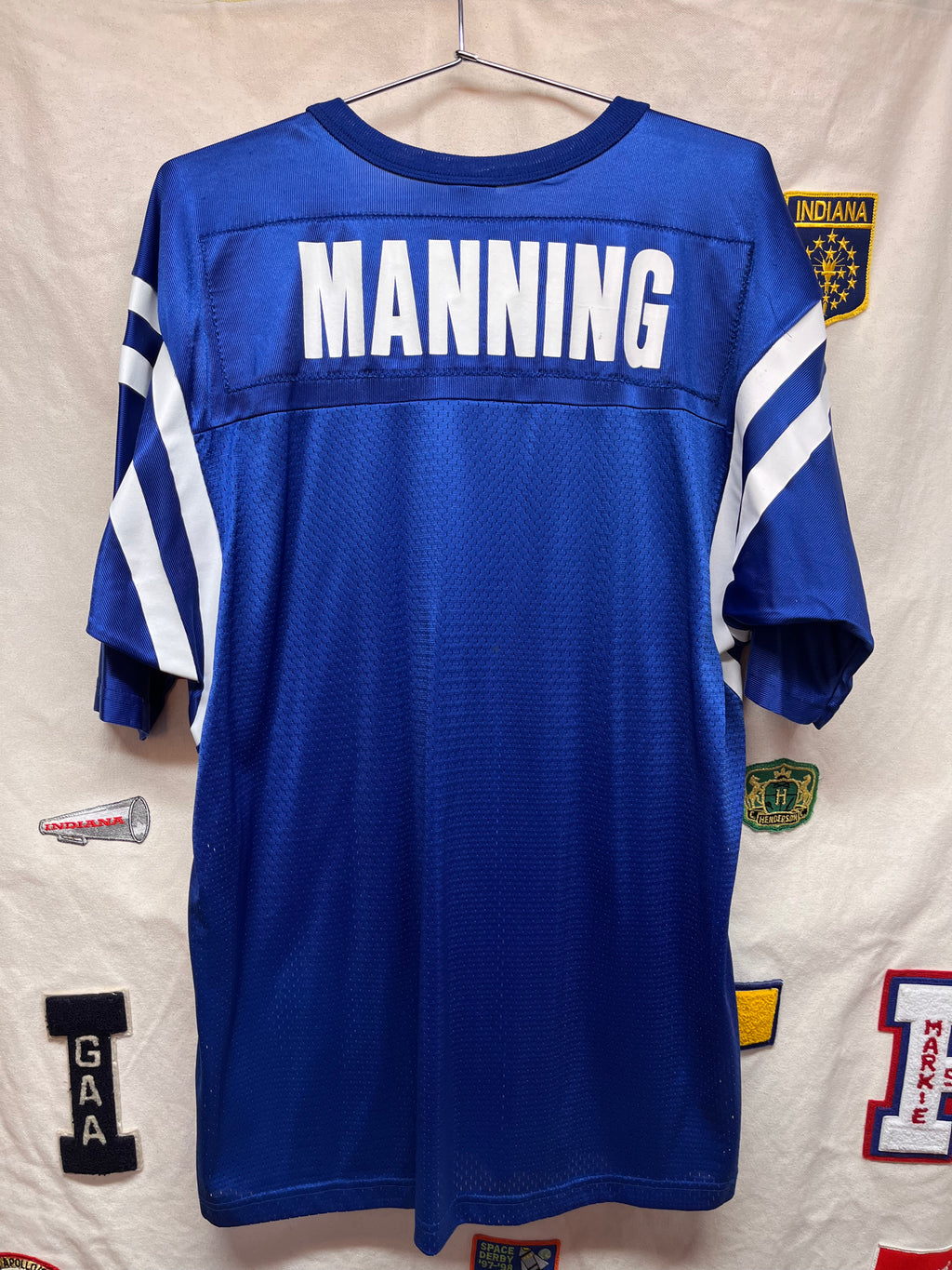 Vintage Indianapolis Colts Blank Peyton Manning Champion Blue NFL Football Jersey: Large